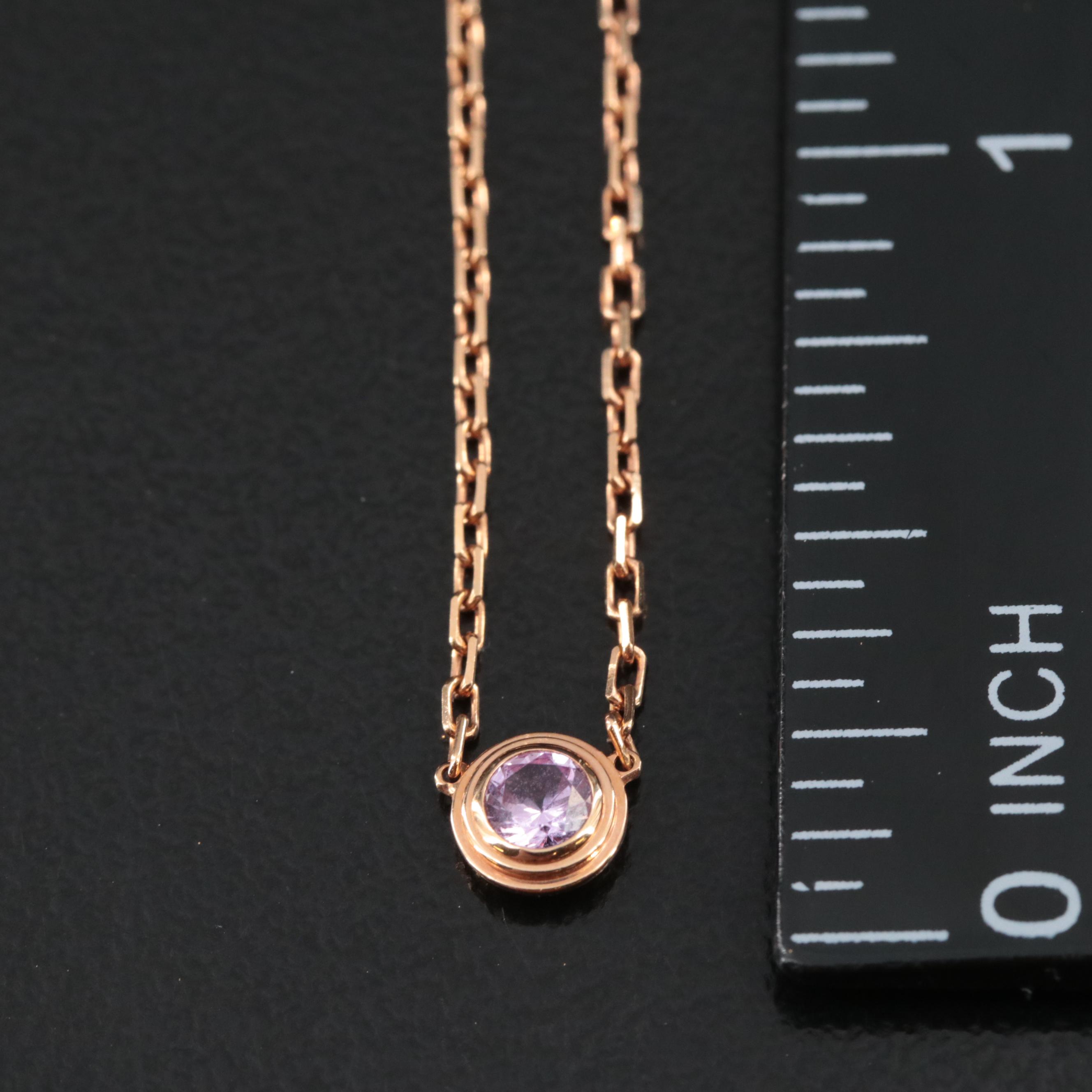 Cartier d'Amour 18K Rose Gold Pink Sapphire Necklace