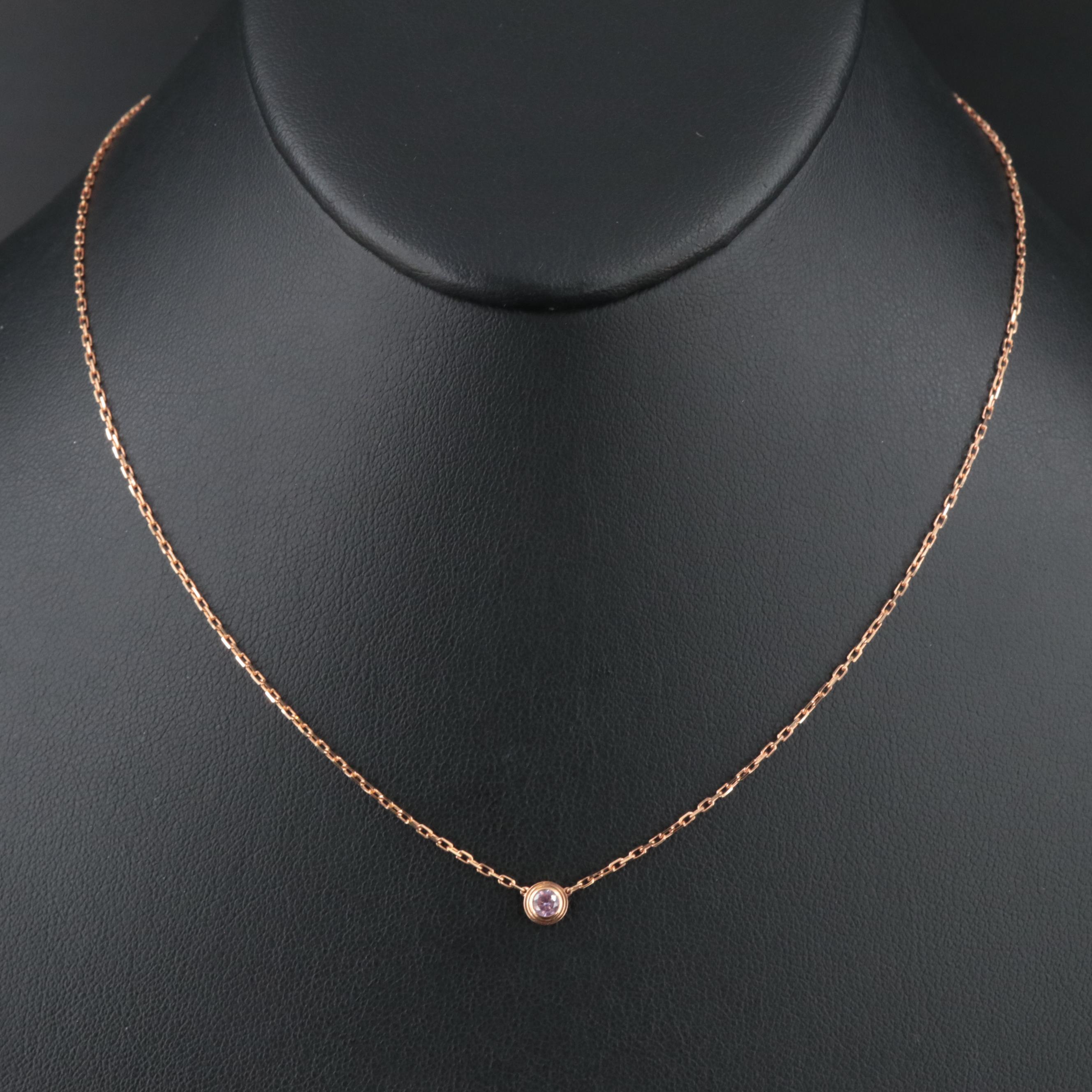 Cartier d'Amour 18K Rose Gold Pink Sapphire Necklace