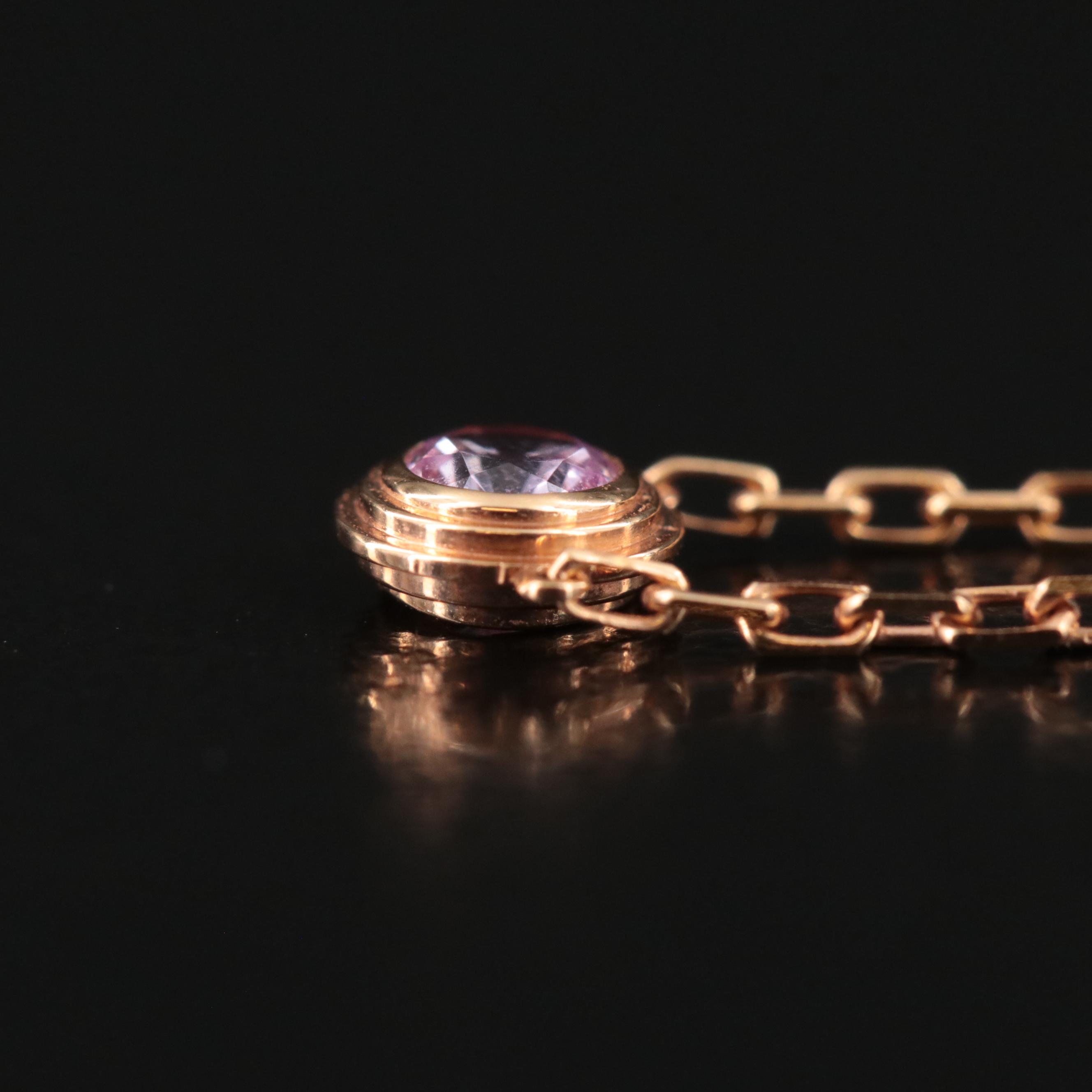 Cartier d'Amour 18K Rose Gold Pink Sapphire Necklace