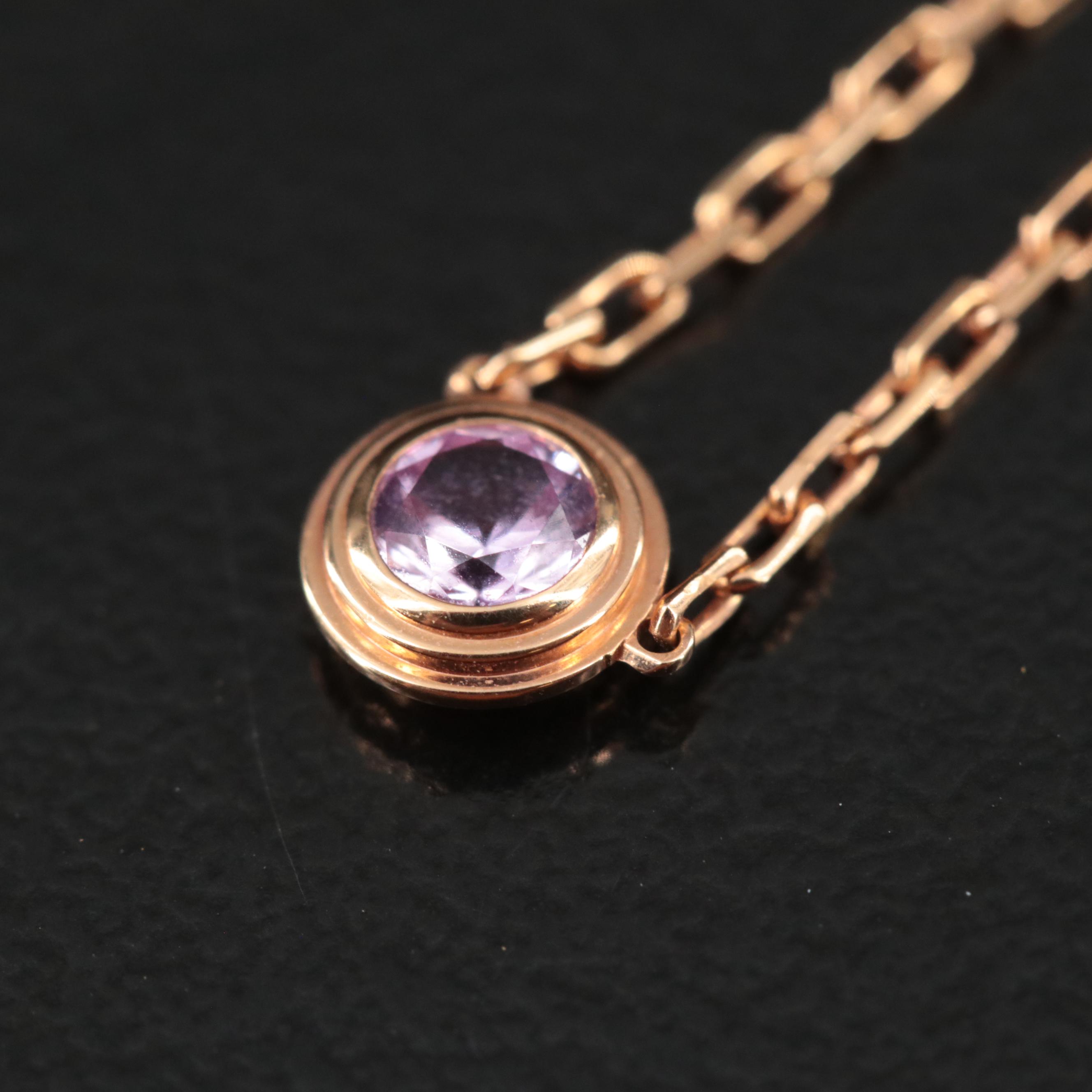 Cartier d'Amour 18K Rose Gold Pink Sapphire Necklace