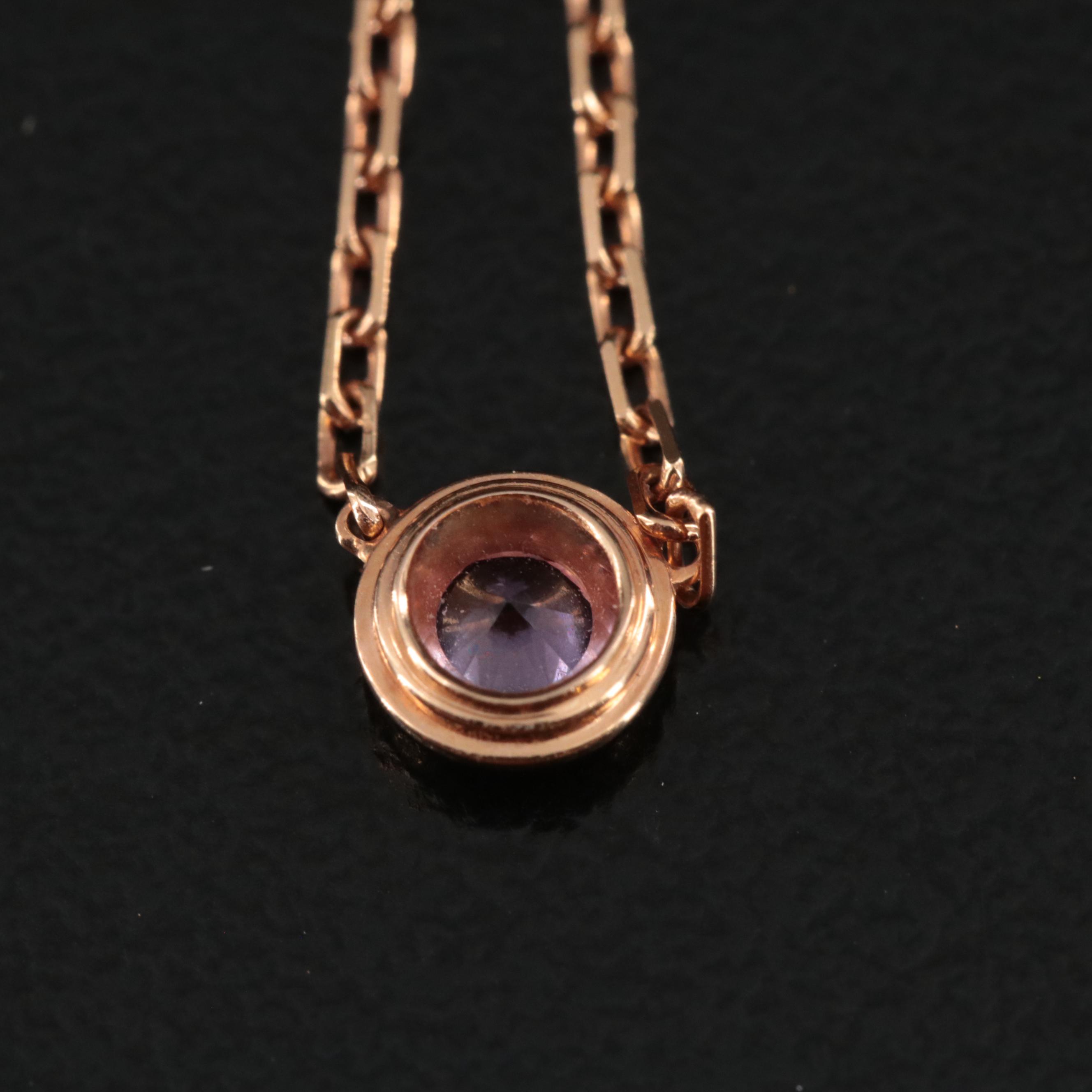 Cartier d'Amour 18K Rose Gold Pink Sapphire Necklace