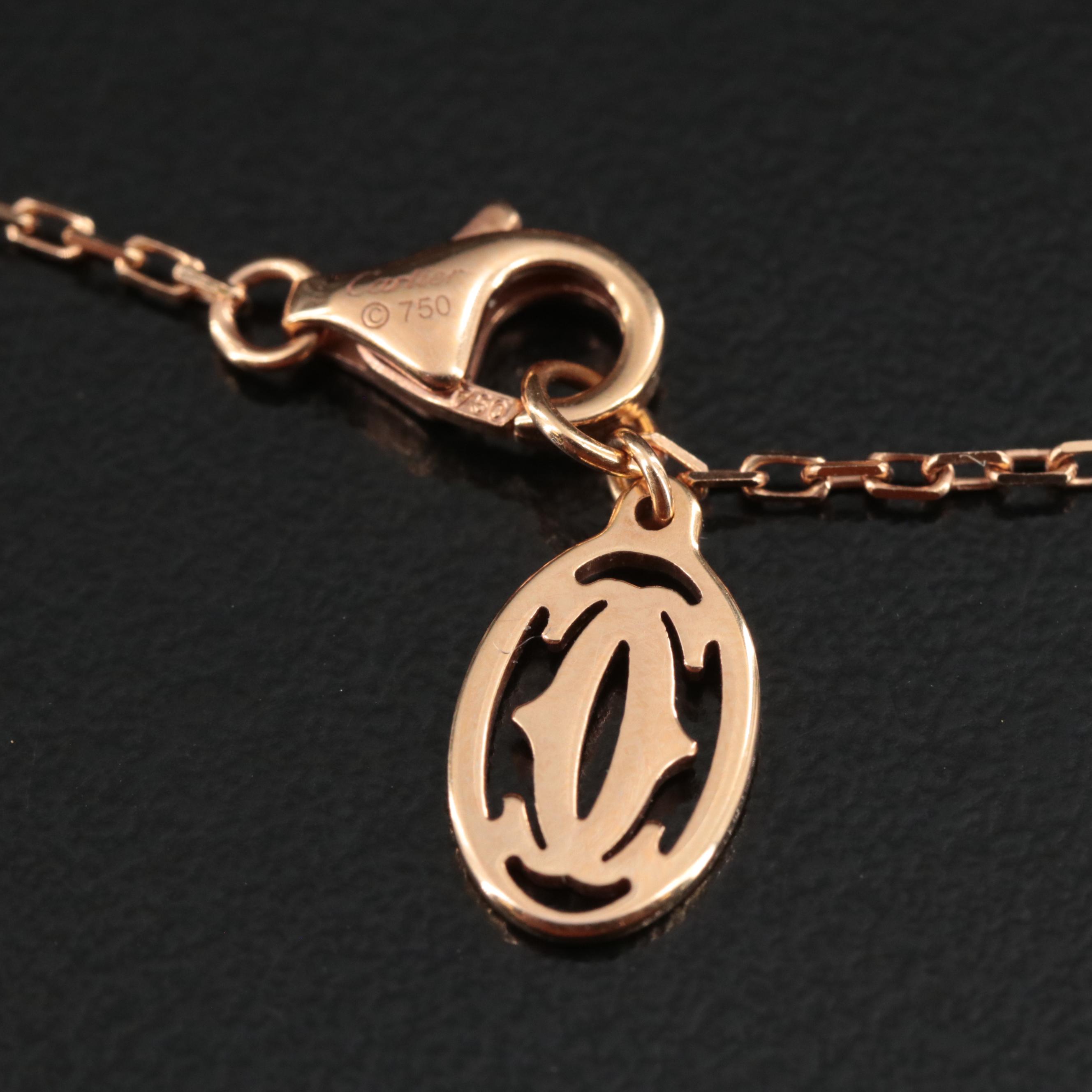 Cartier d'Amour 18K Rose Gold Pink Sapphire Necklace