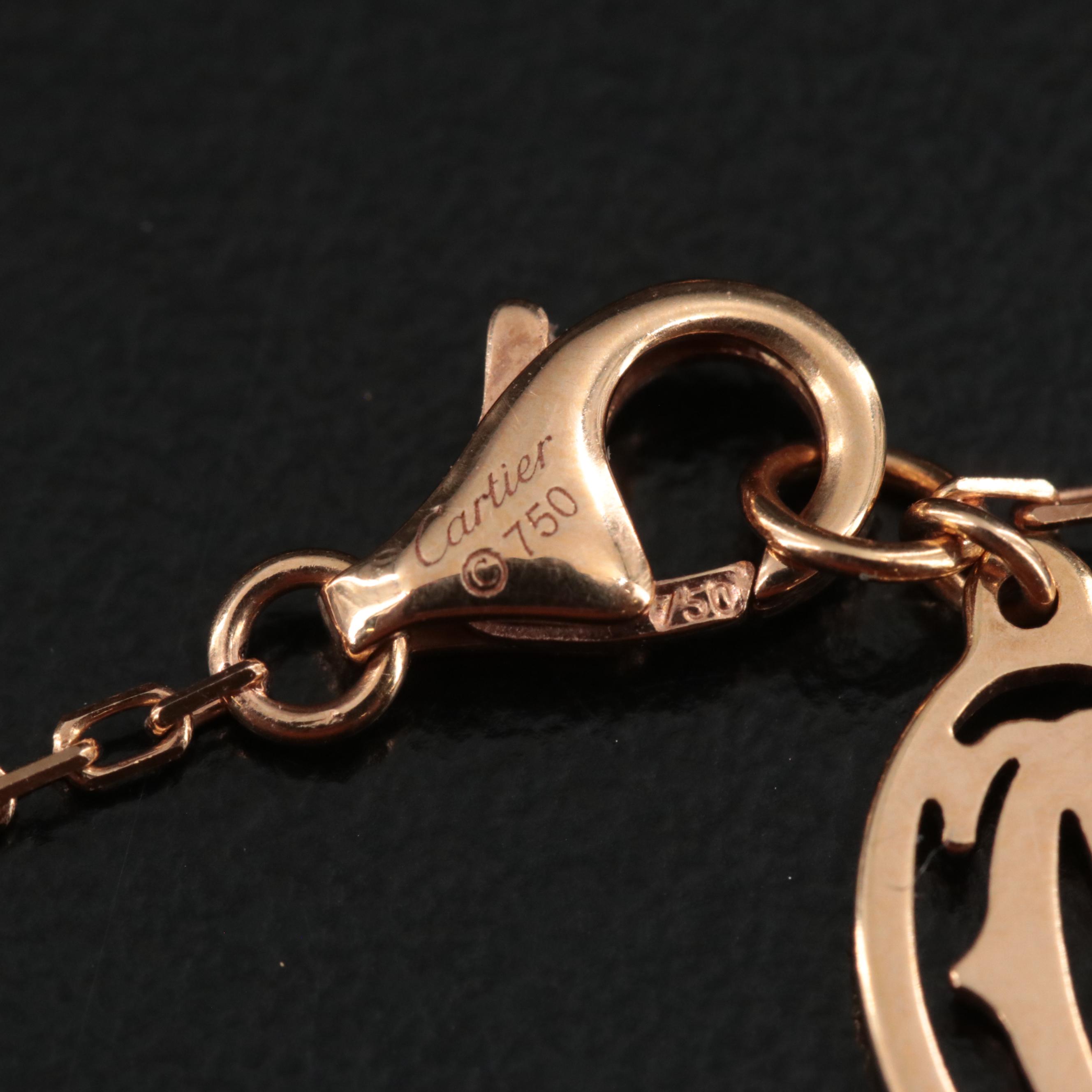 Cartier d'Amour 18K Rose Gold Pink Sapphire Necklace