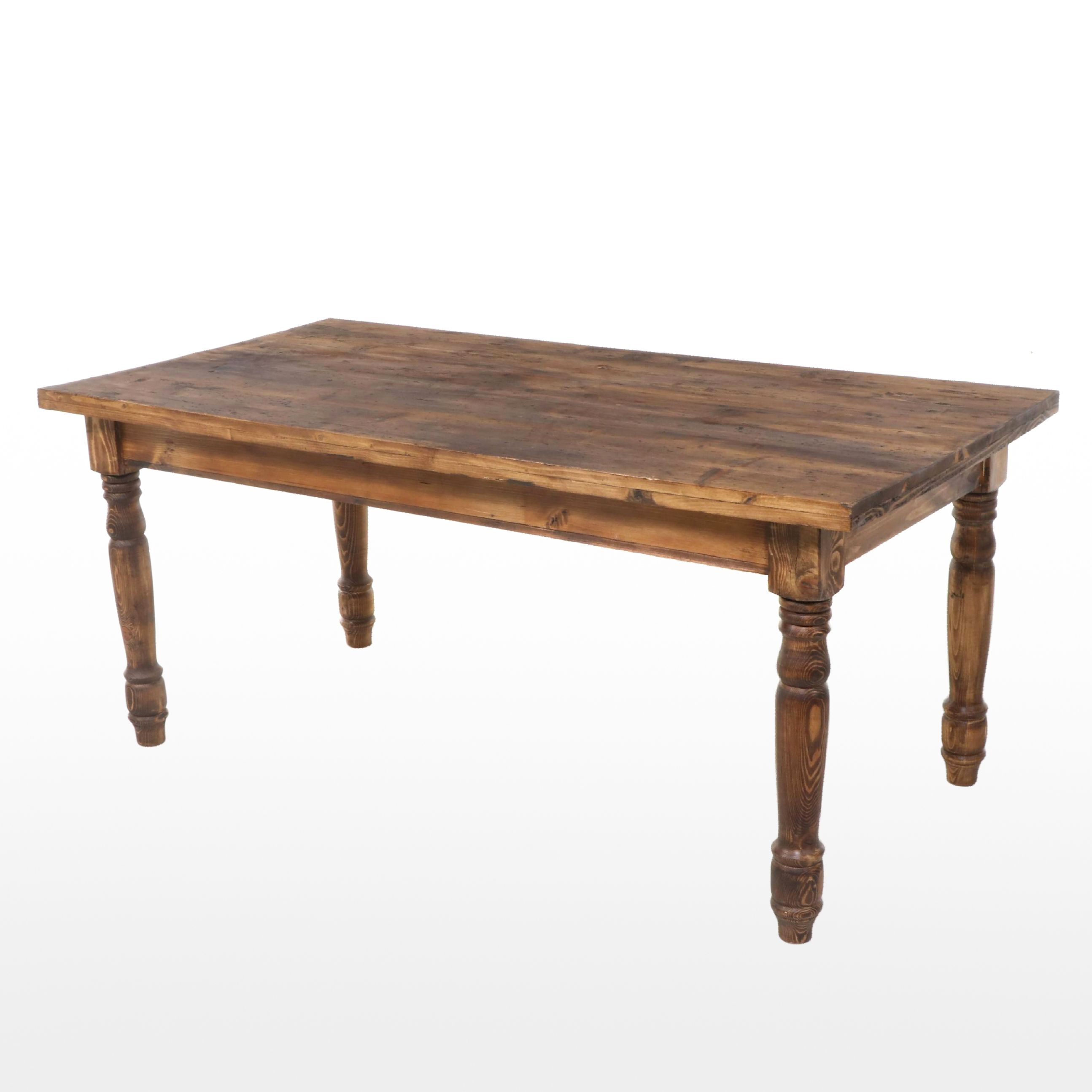 French Provincial Style Oak Harvest Table