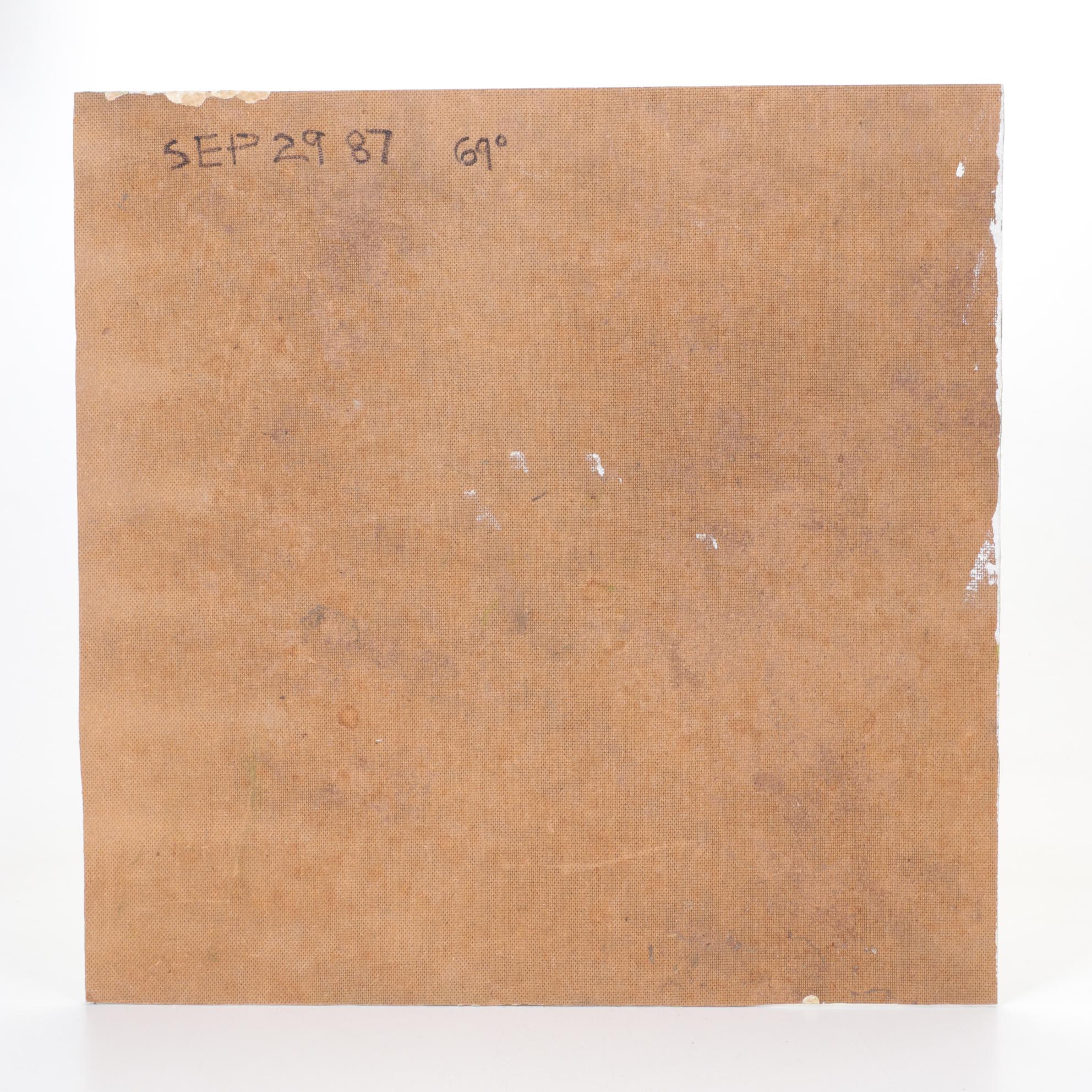 Bob Ragland Plein Air Landscape Oil Painting of Wildflowers, 1987