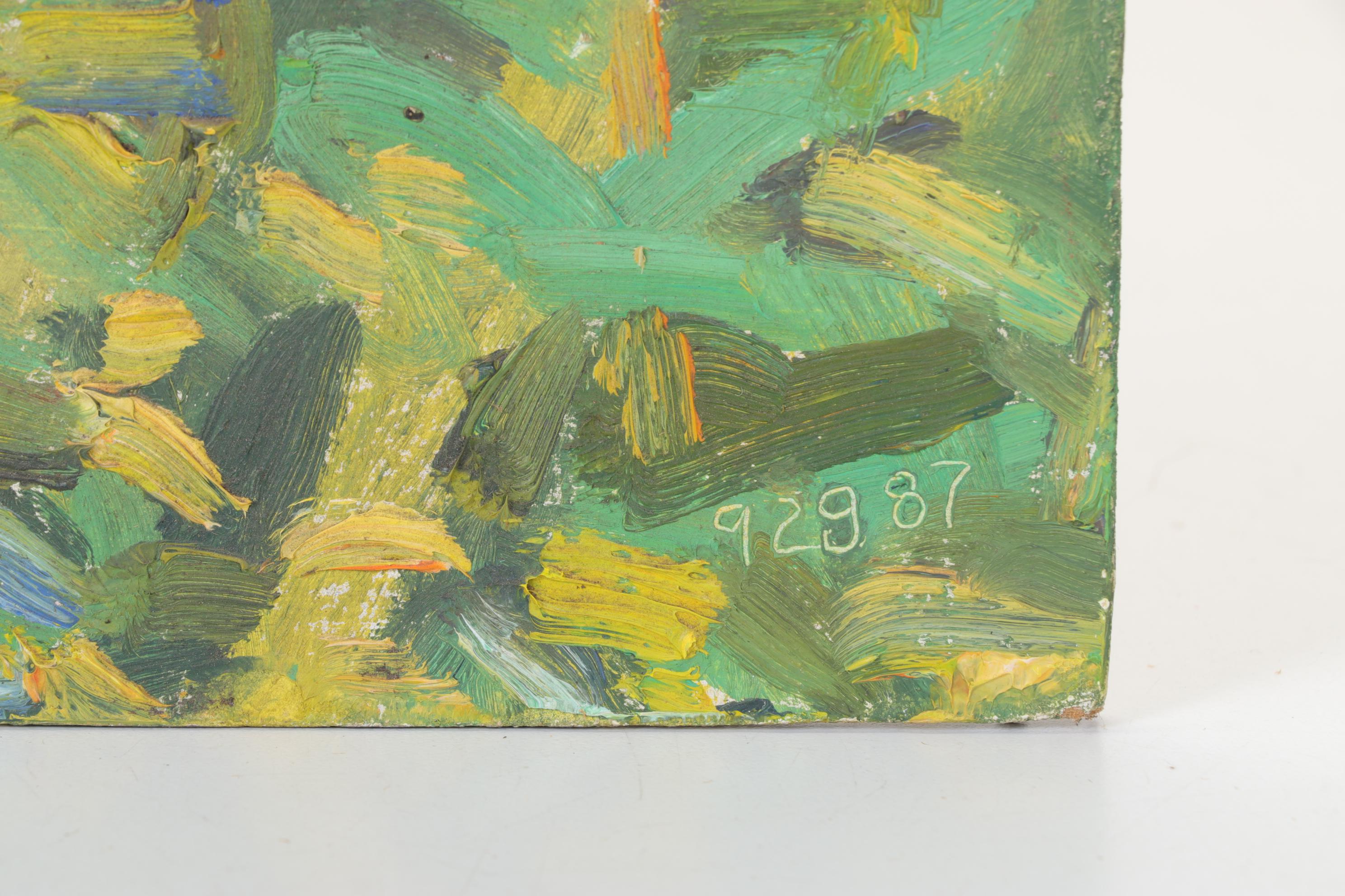 Bob Ragland Plein Air Landscape Oil Painting of Wildflowers, 1987