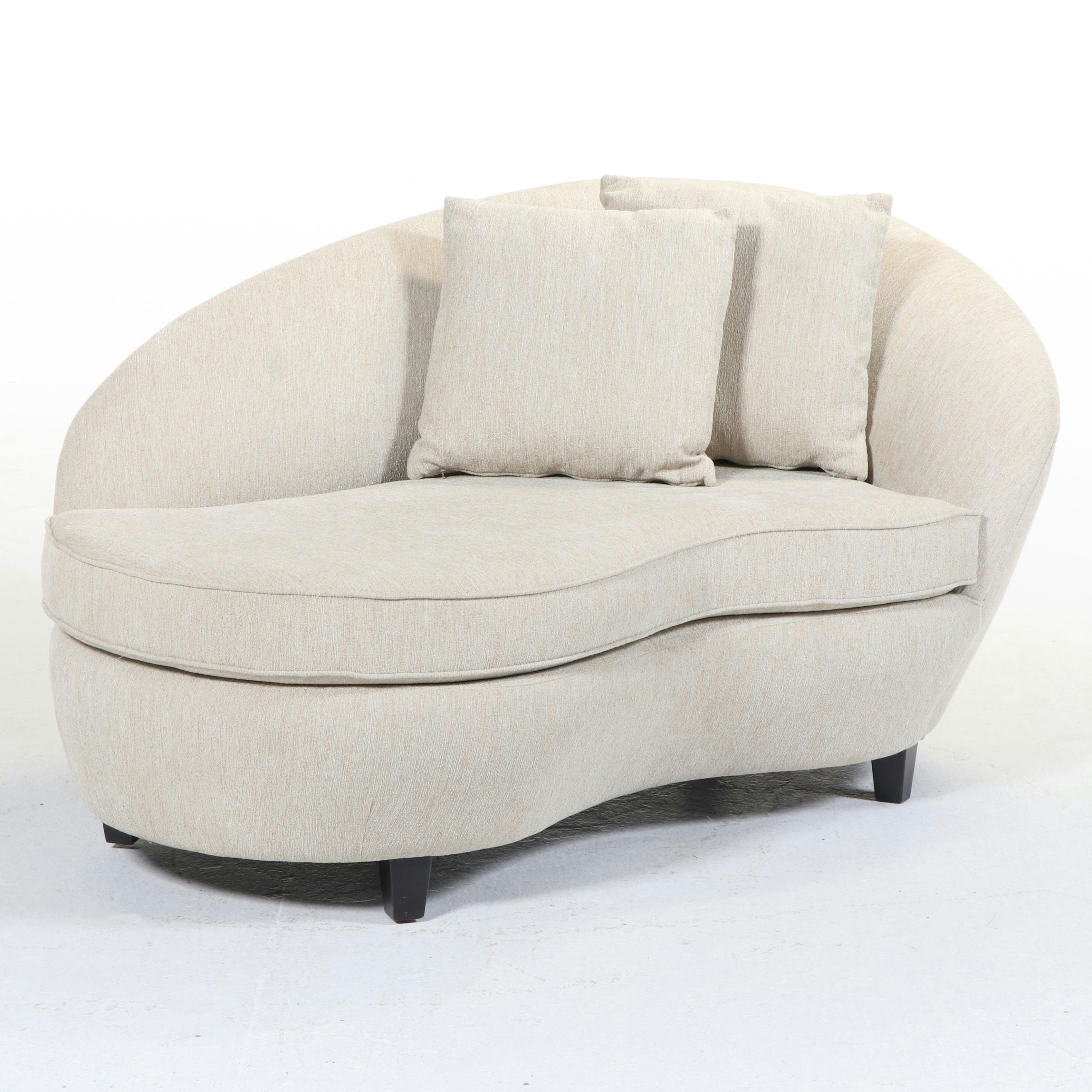 Postmodern Style Upholstered Kidney-Shaped Chaise