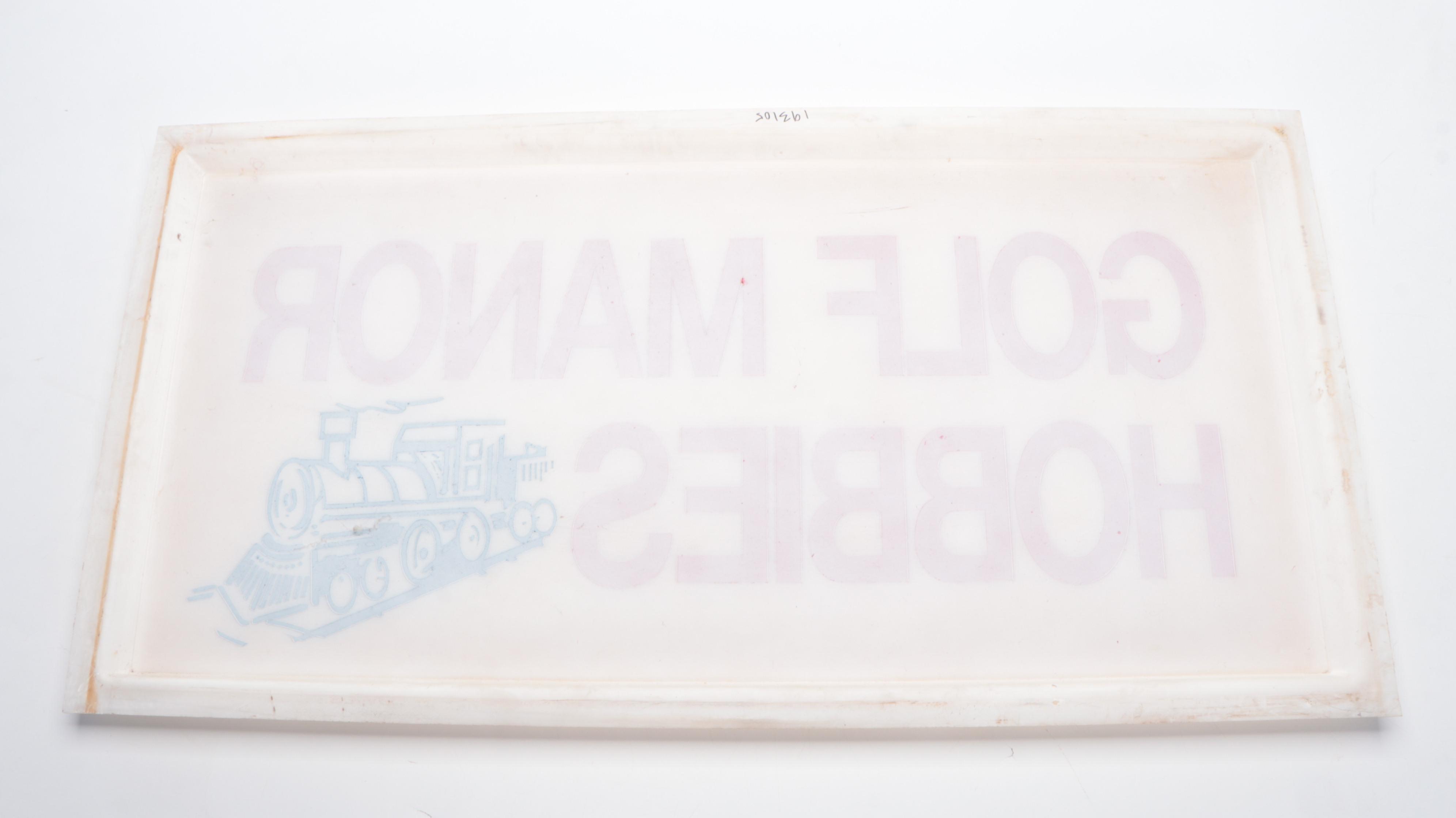 Golf Manor Hobbies Advertising Store Sign, Late 20th Century