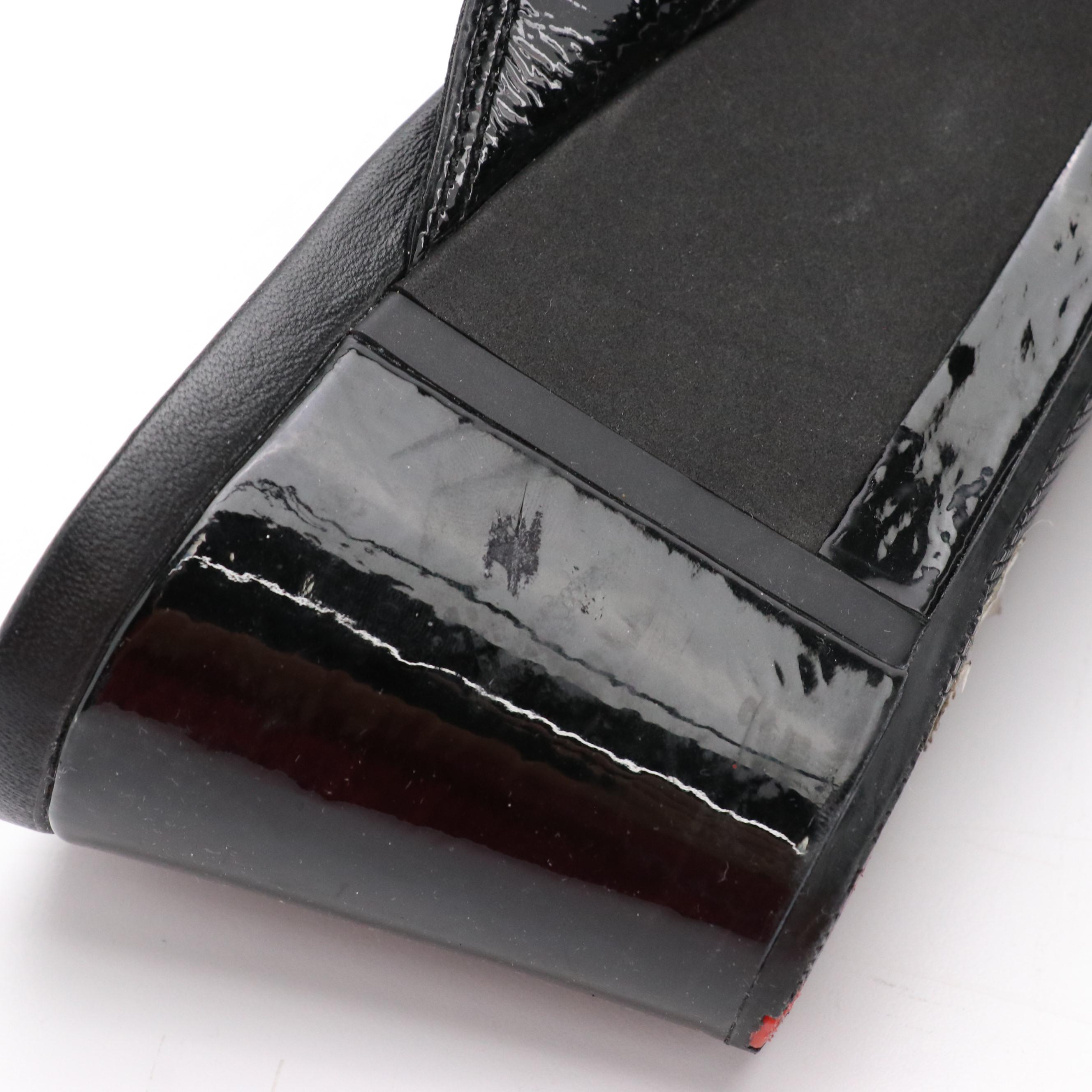 Prada Sport Platform Wedge Flip-Flops with Patent Leather Trim