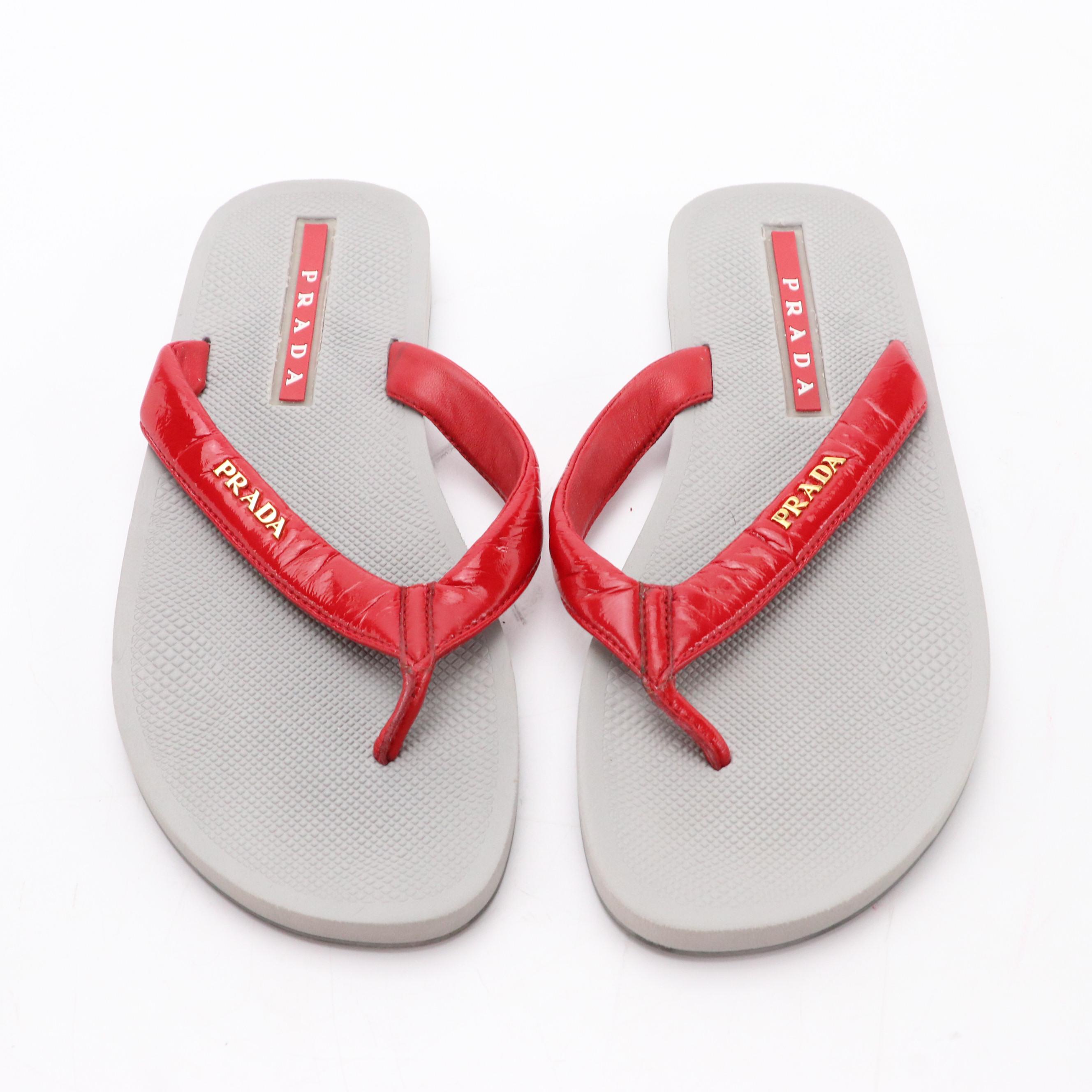 Prada Sport Flip-Flops with Travel Case