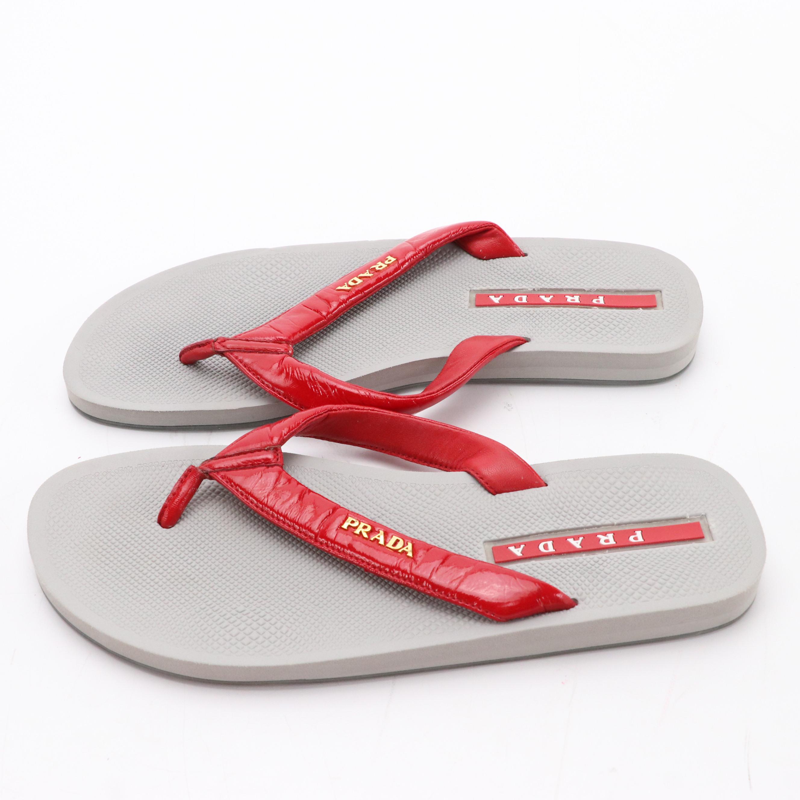 Prada Sport Flip-Flops with Travel Case