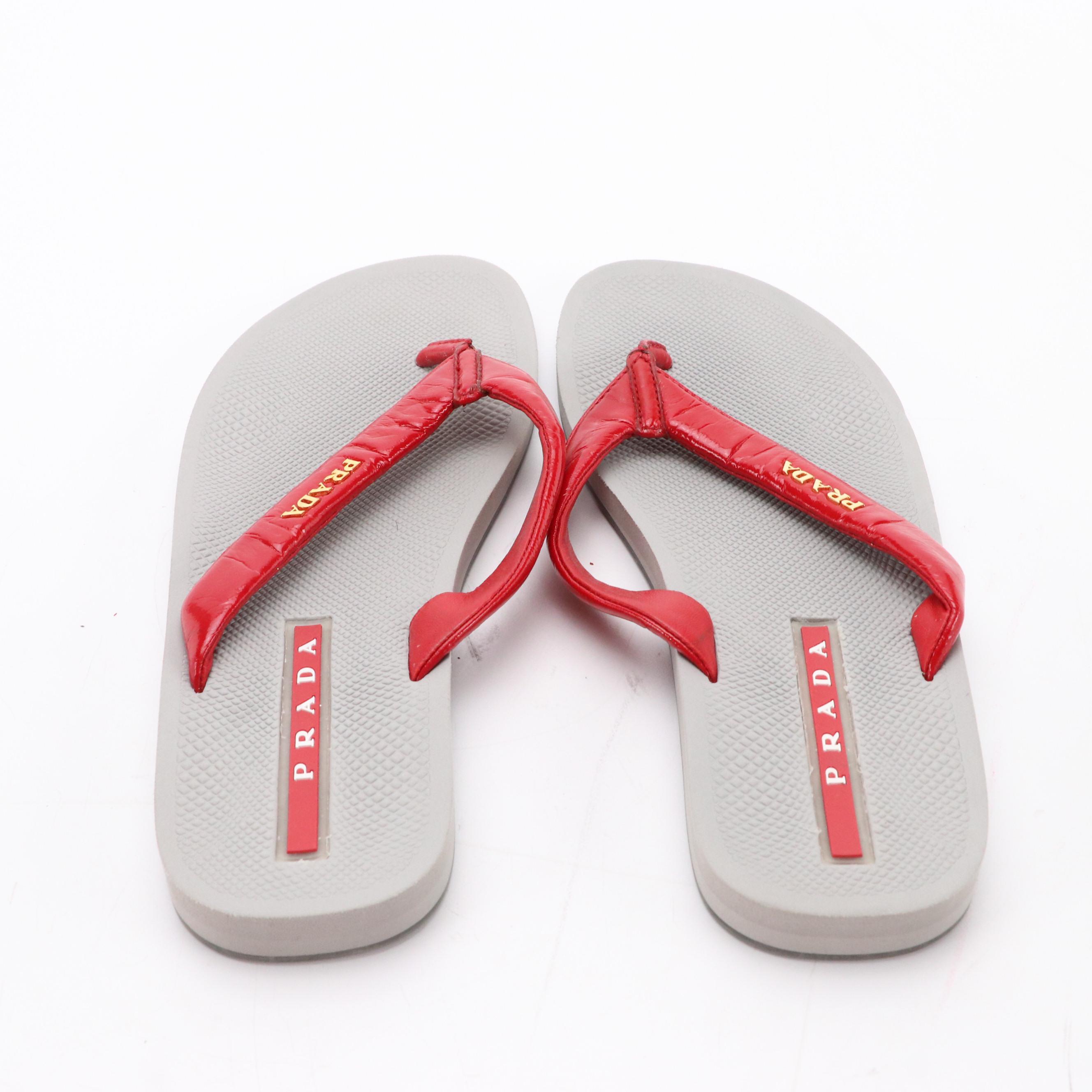 Prada Sport Flip-Flops with Travel Case
