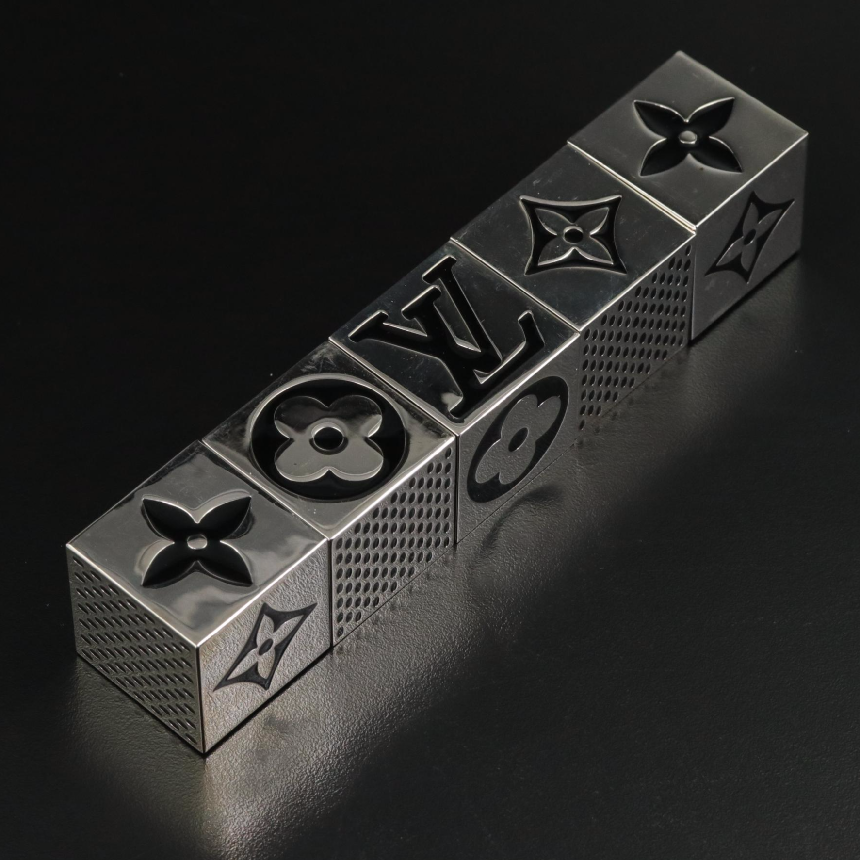 Louis Vuitton Monogram Metal Cube Dice Game Set