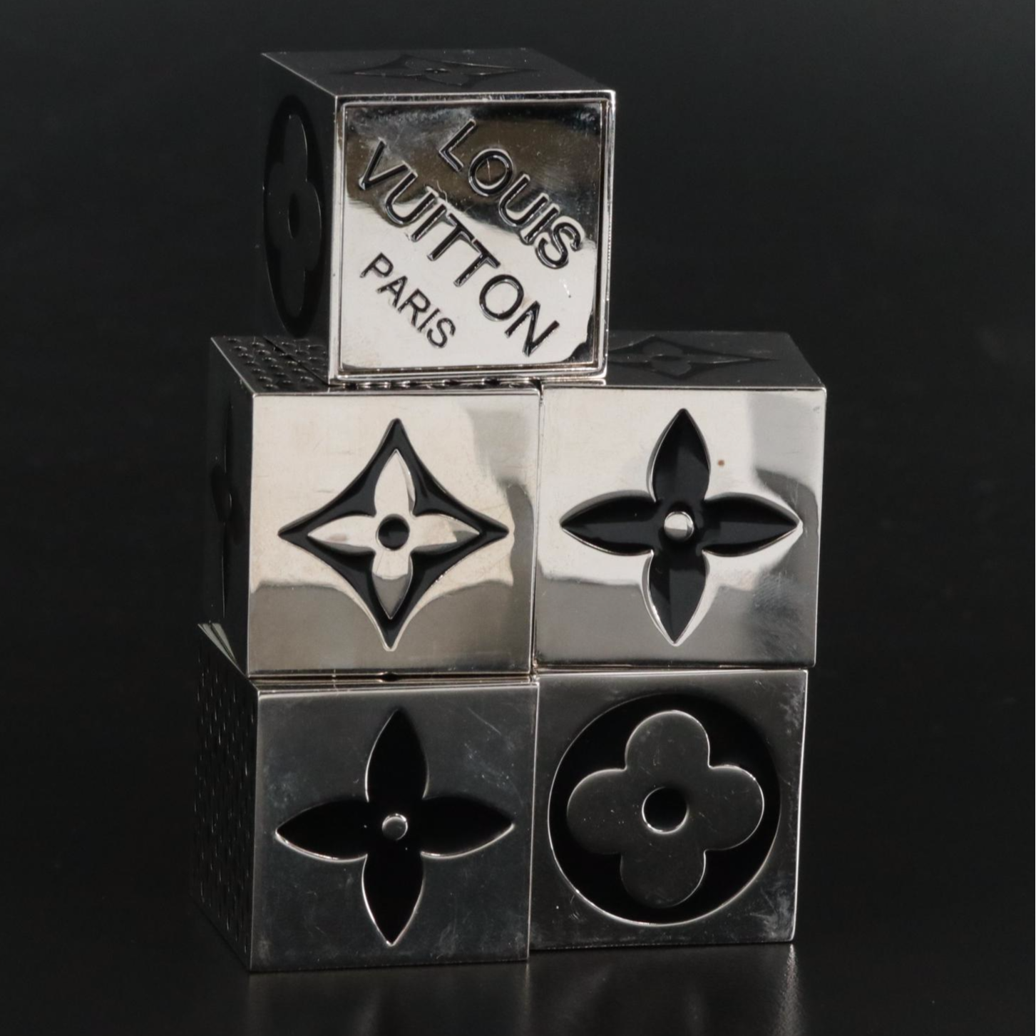 Louis Vuitton Monogram Metal Cube Dice Game Set