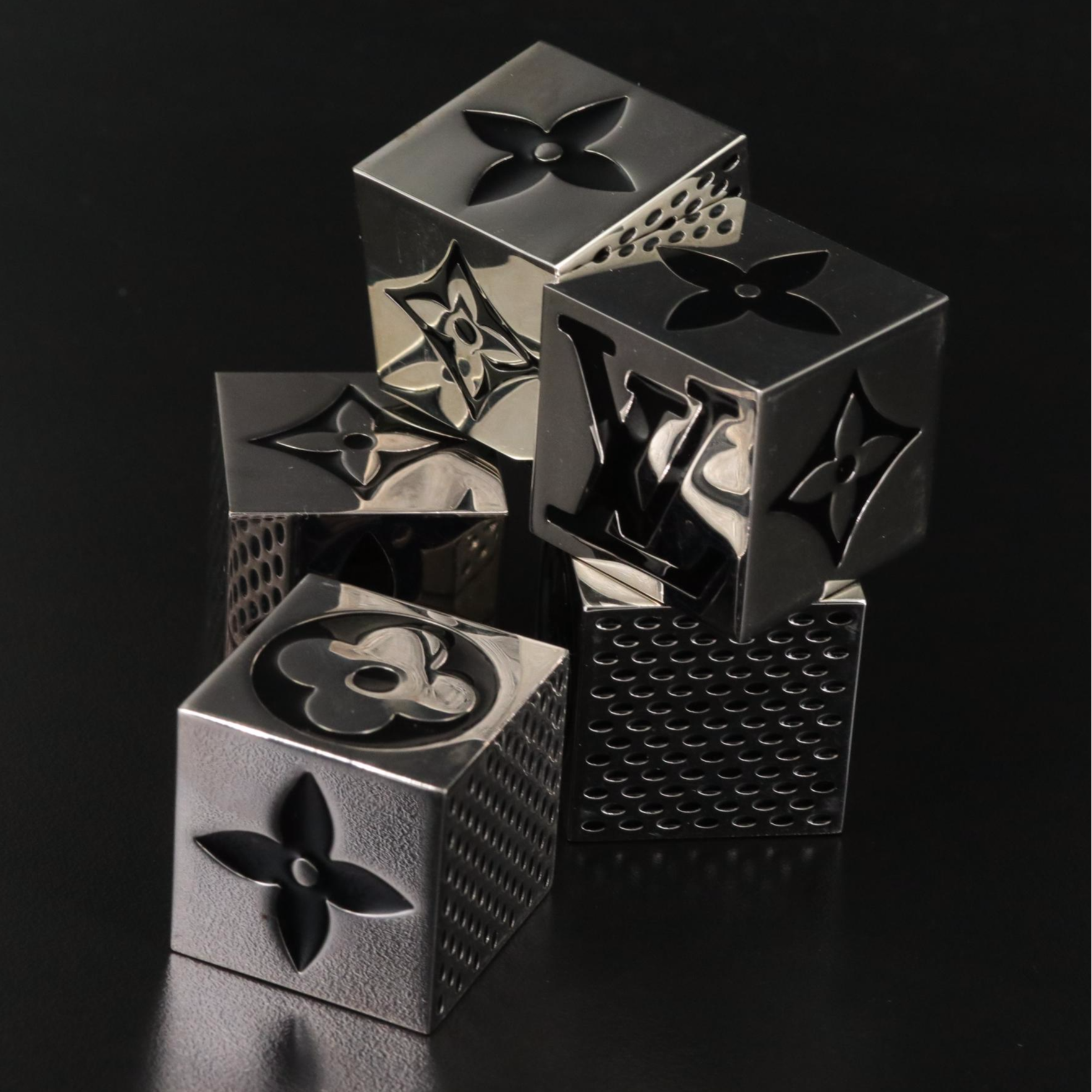 Louis Vuitton Monogram Metal Cube Dice Game Set