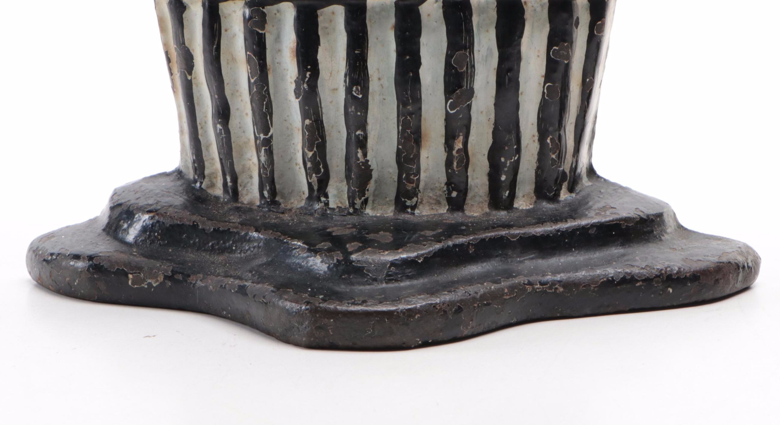 Cold-Painted Cast Iron National "Tulips" & Judd's Flower Basket #1259 Doorstops