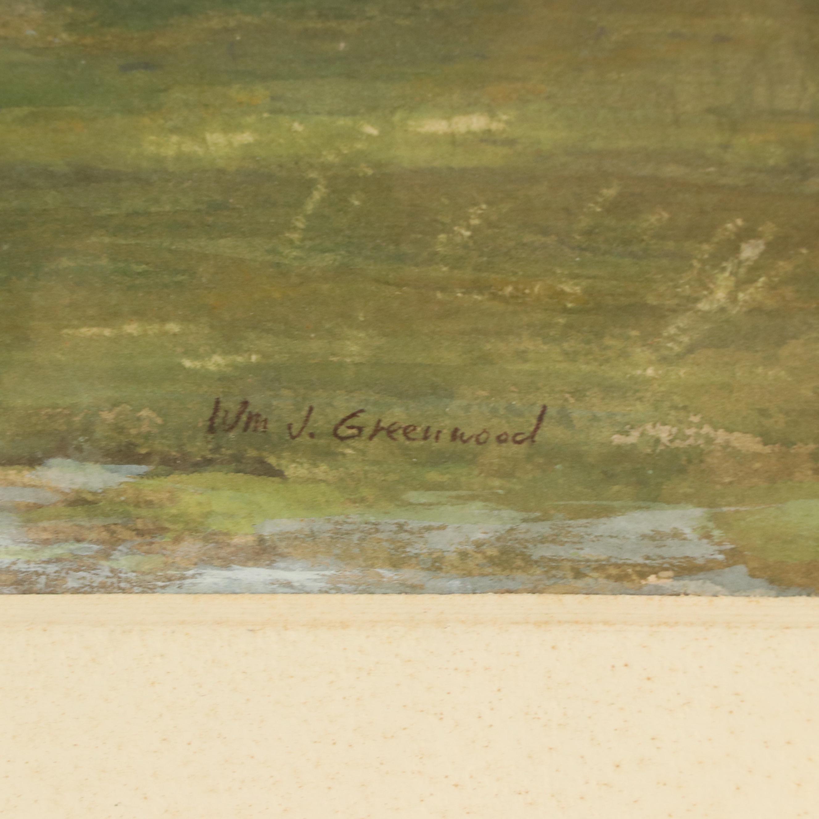 William J. Greenwood Landscape Gouache Painting "The Coast Road"