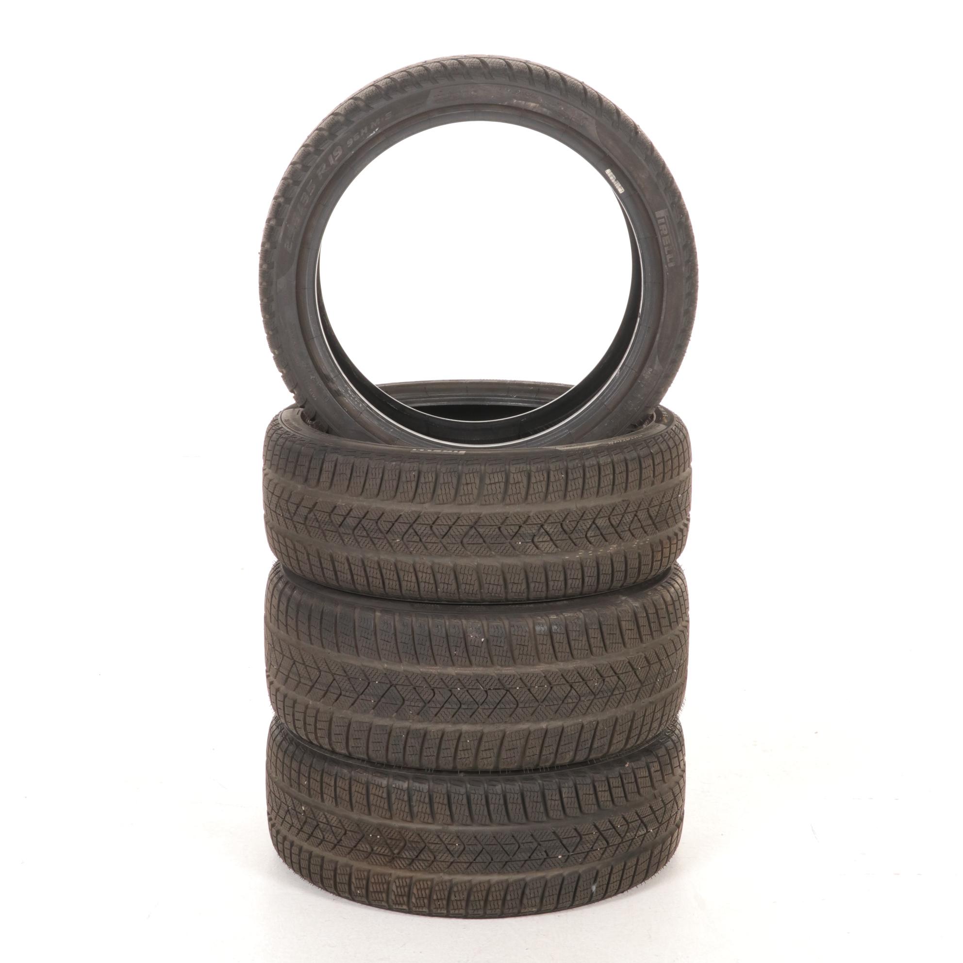 Four Pirelli Winter Sottozero Tires Featuring 225/40R19 and 255/35R19