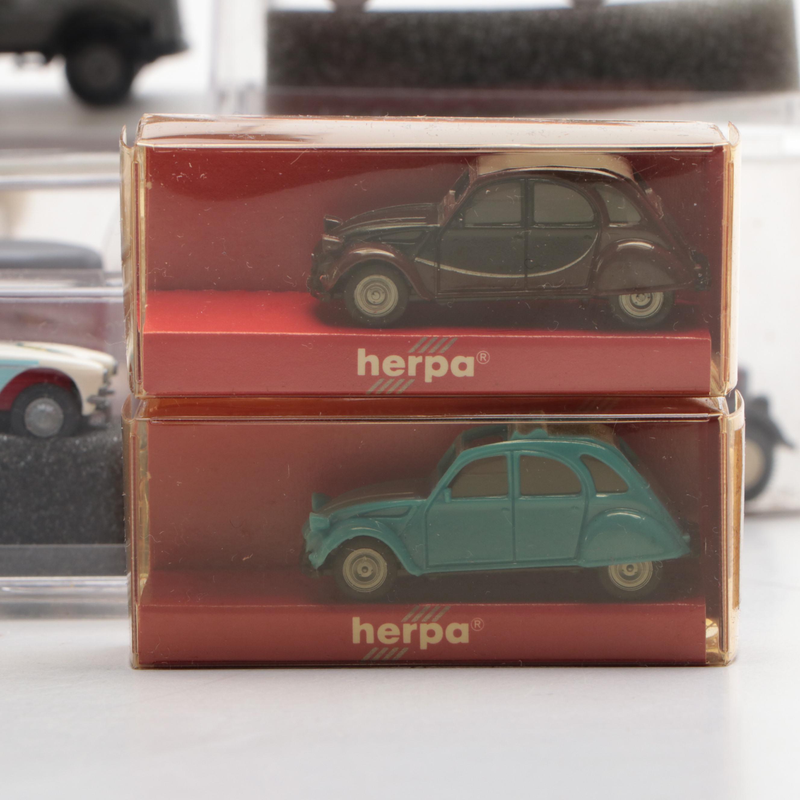 Herpa HO Scale Model Delivery Trucks, Sedans and Other Vehicles, Vintage