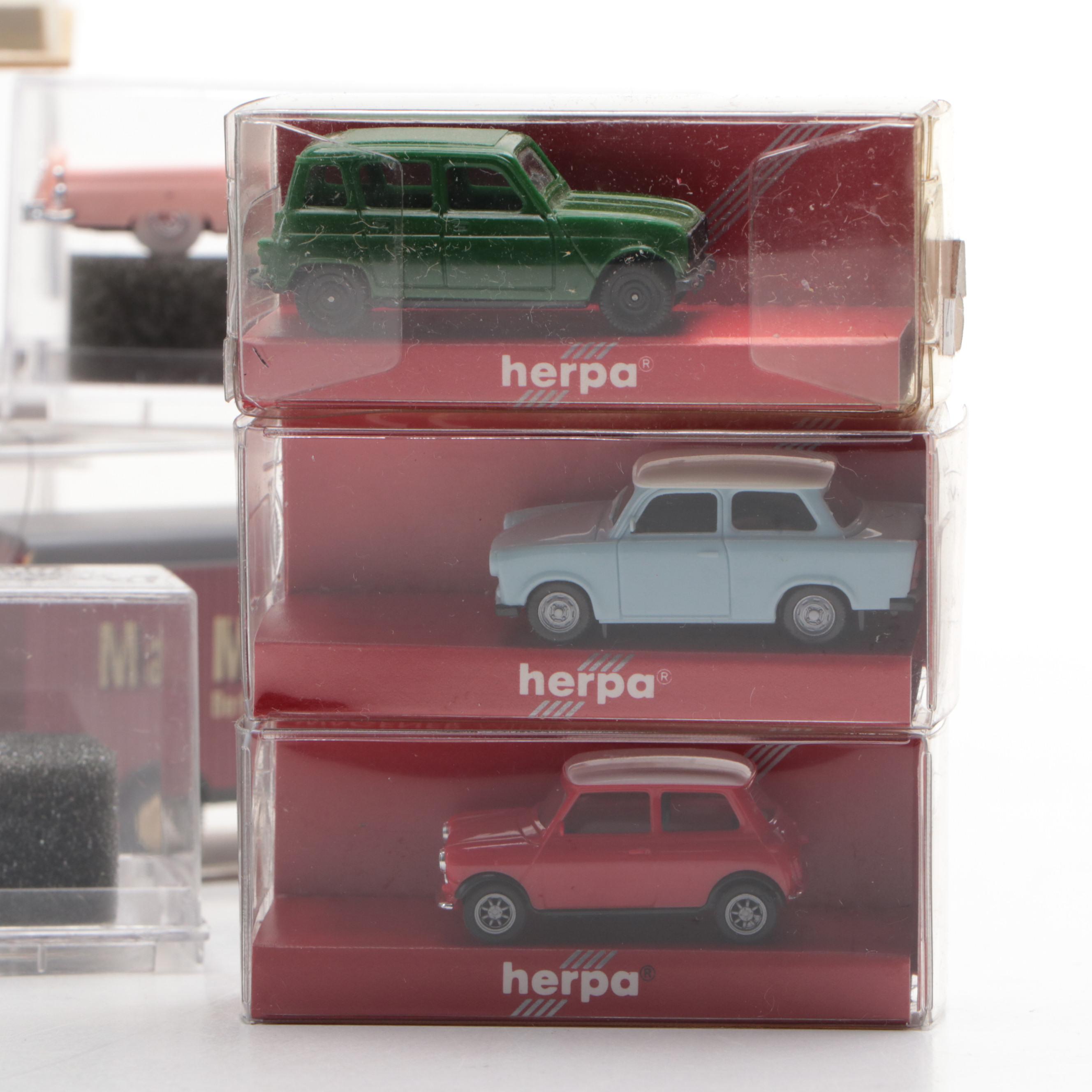 Herpa HO Scale Model Delivery Trucks, Sedans and Other Vehicles, Vintage