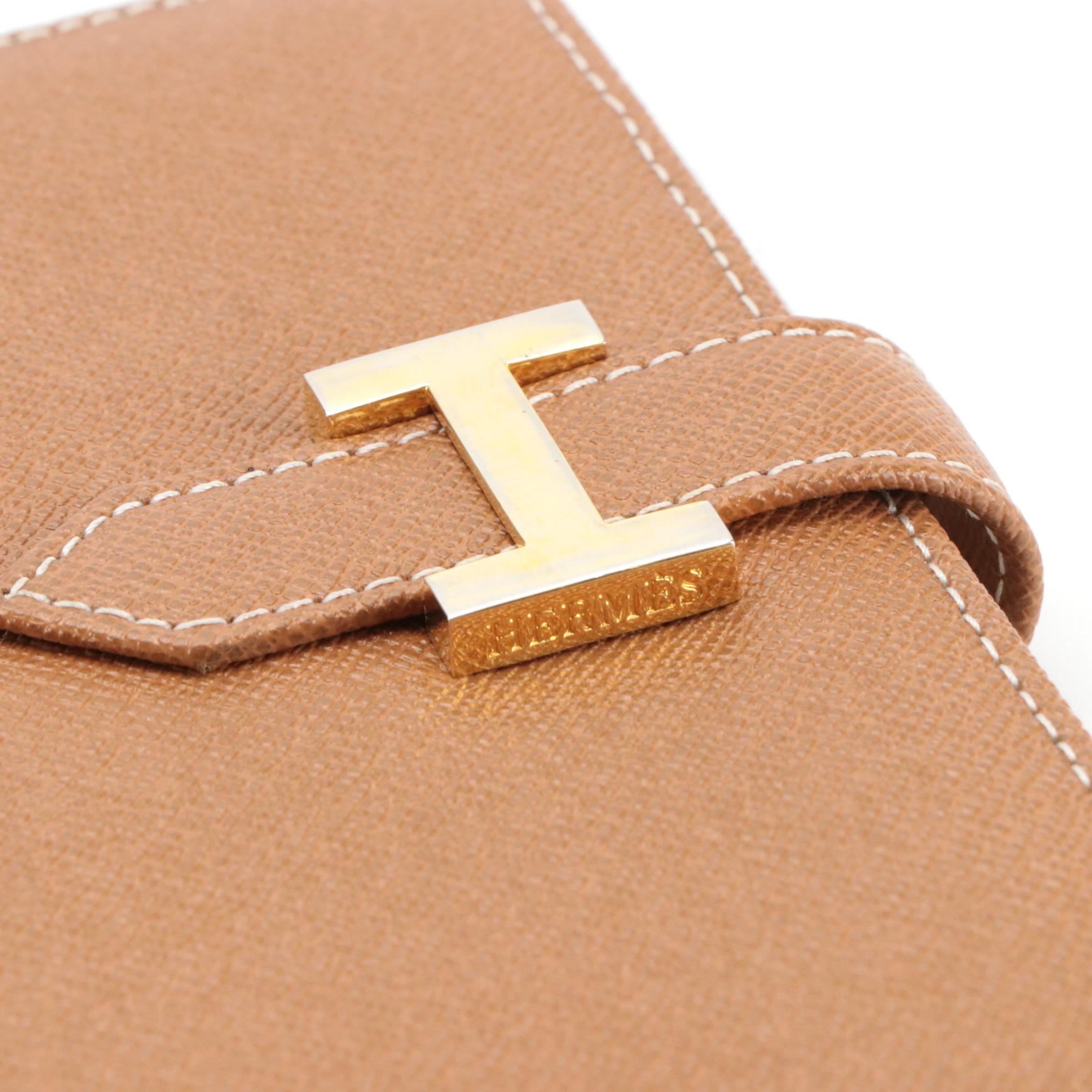 Hermès Bearn Compact Address Wallet in Brown Epsom Leather