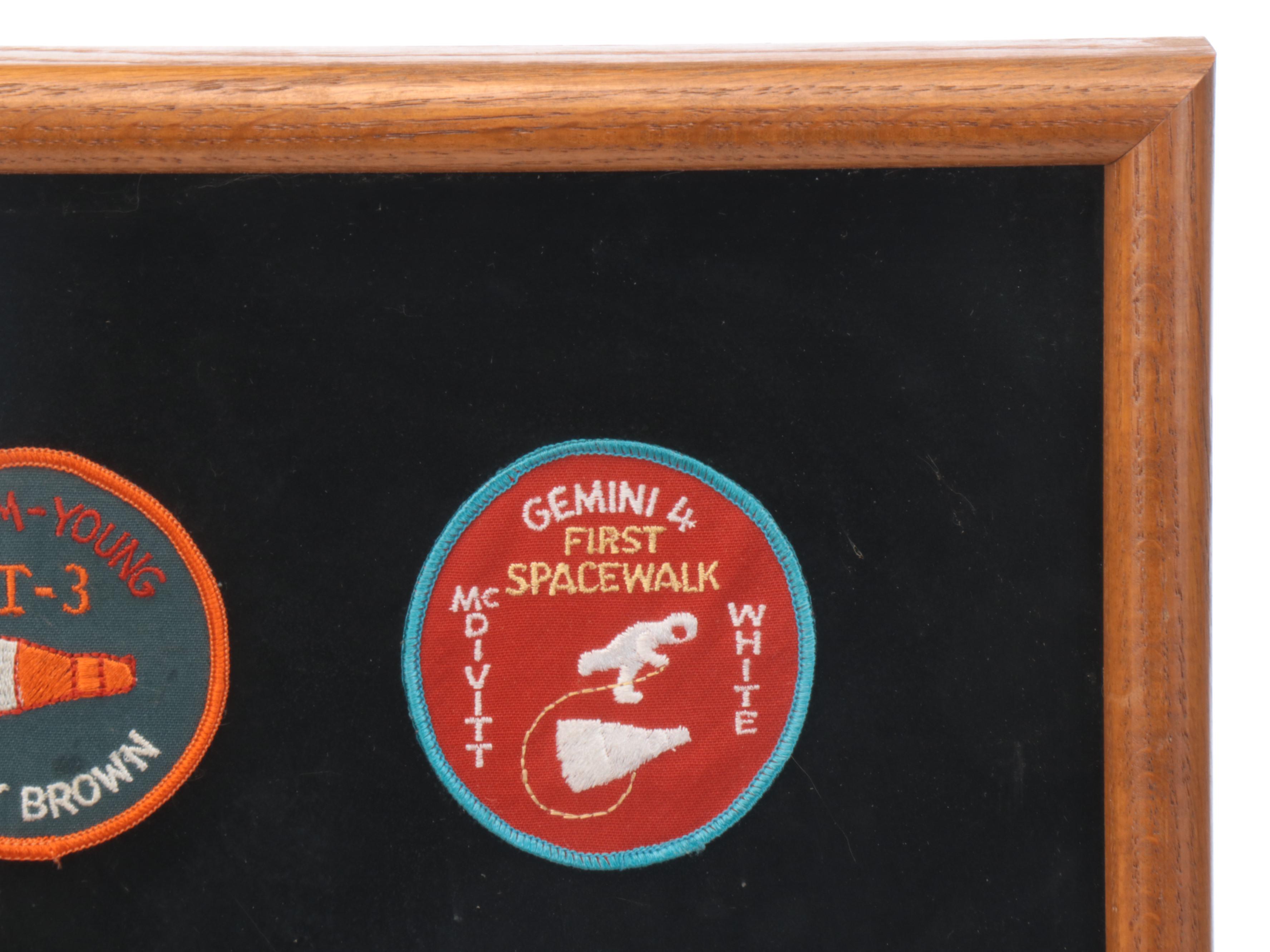Framed Mercury, Gemini and Apollo Mission Patches
