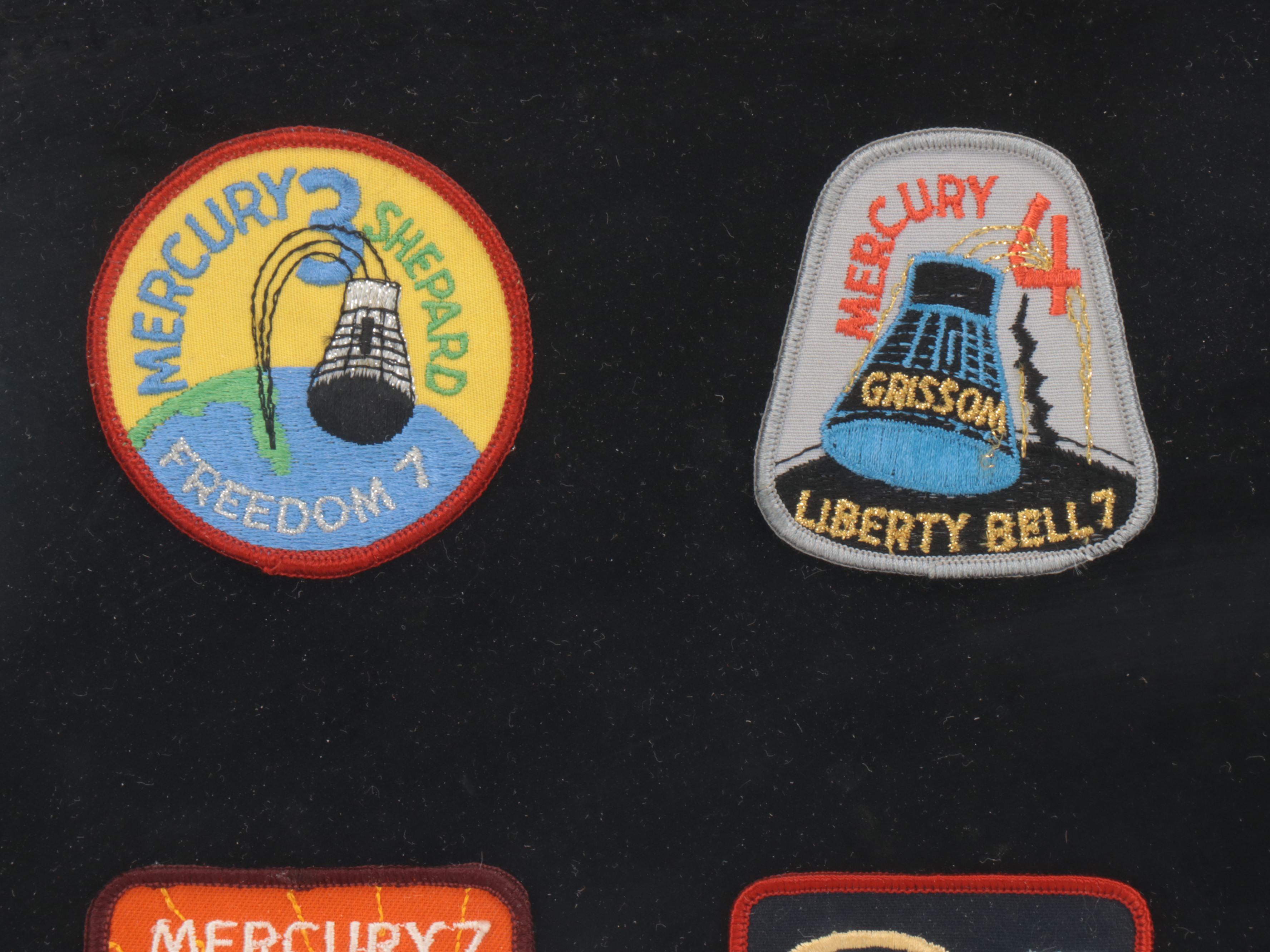 Framed Mercury, Gemini and Apollo Mission Patches