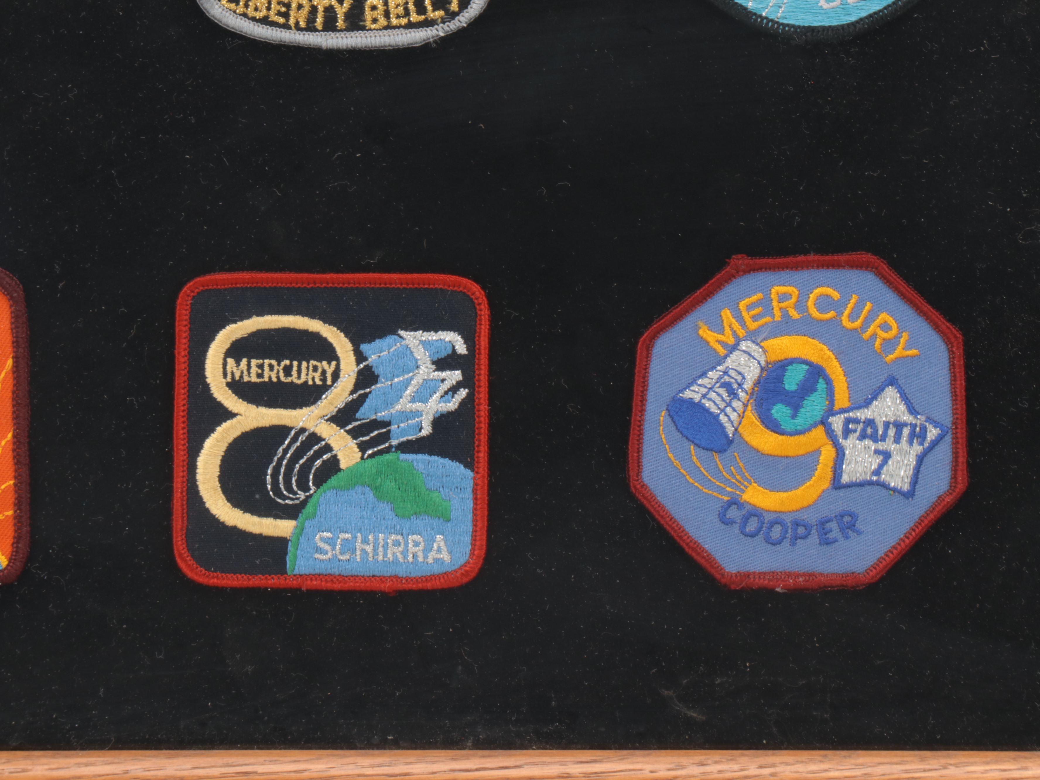 Framed Mercury, Gemini and Apollo Mission Patches