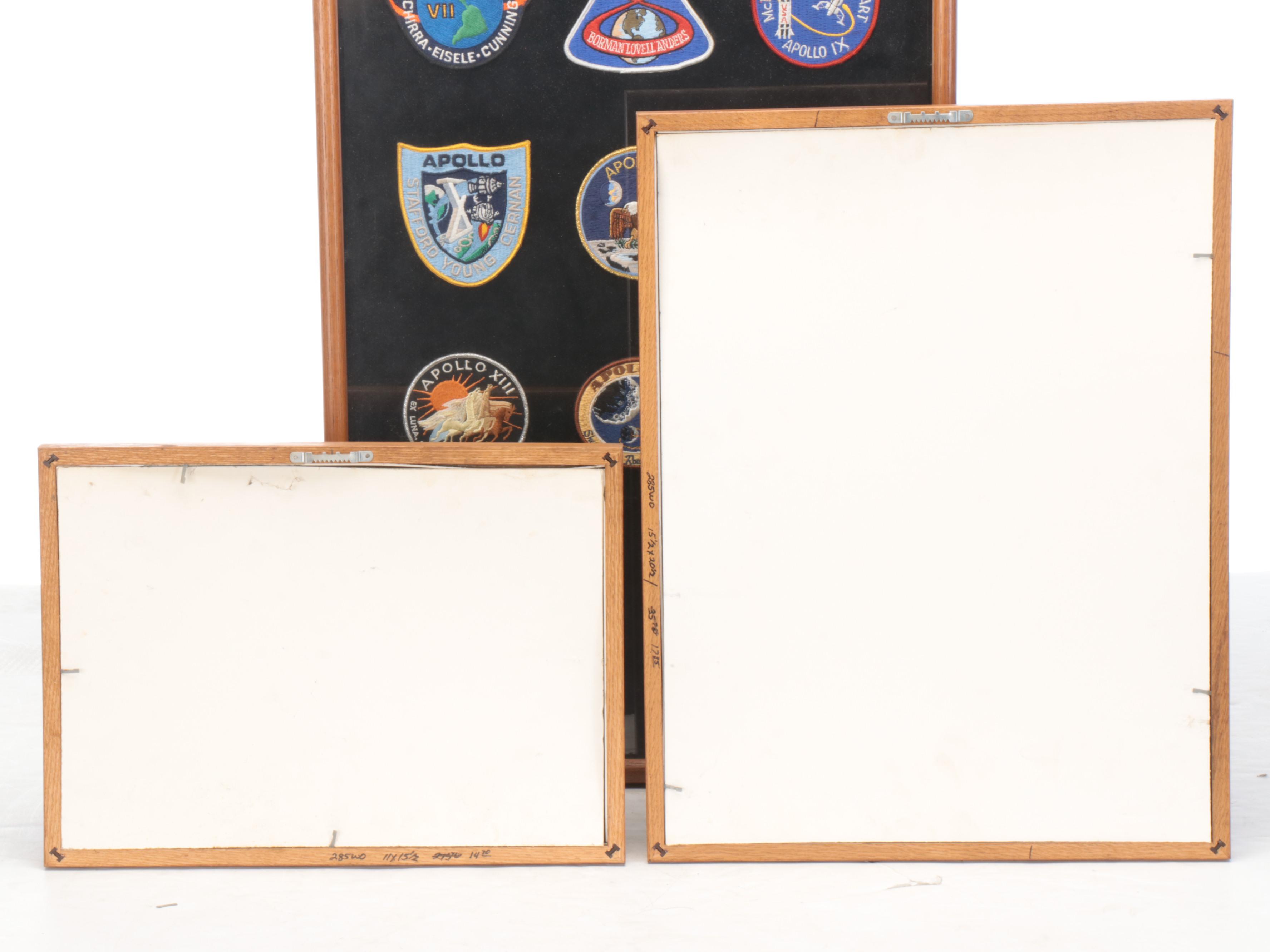 Framed Mercury, Gemini and Apollo Mission Patches