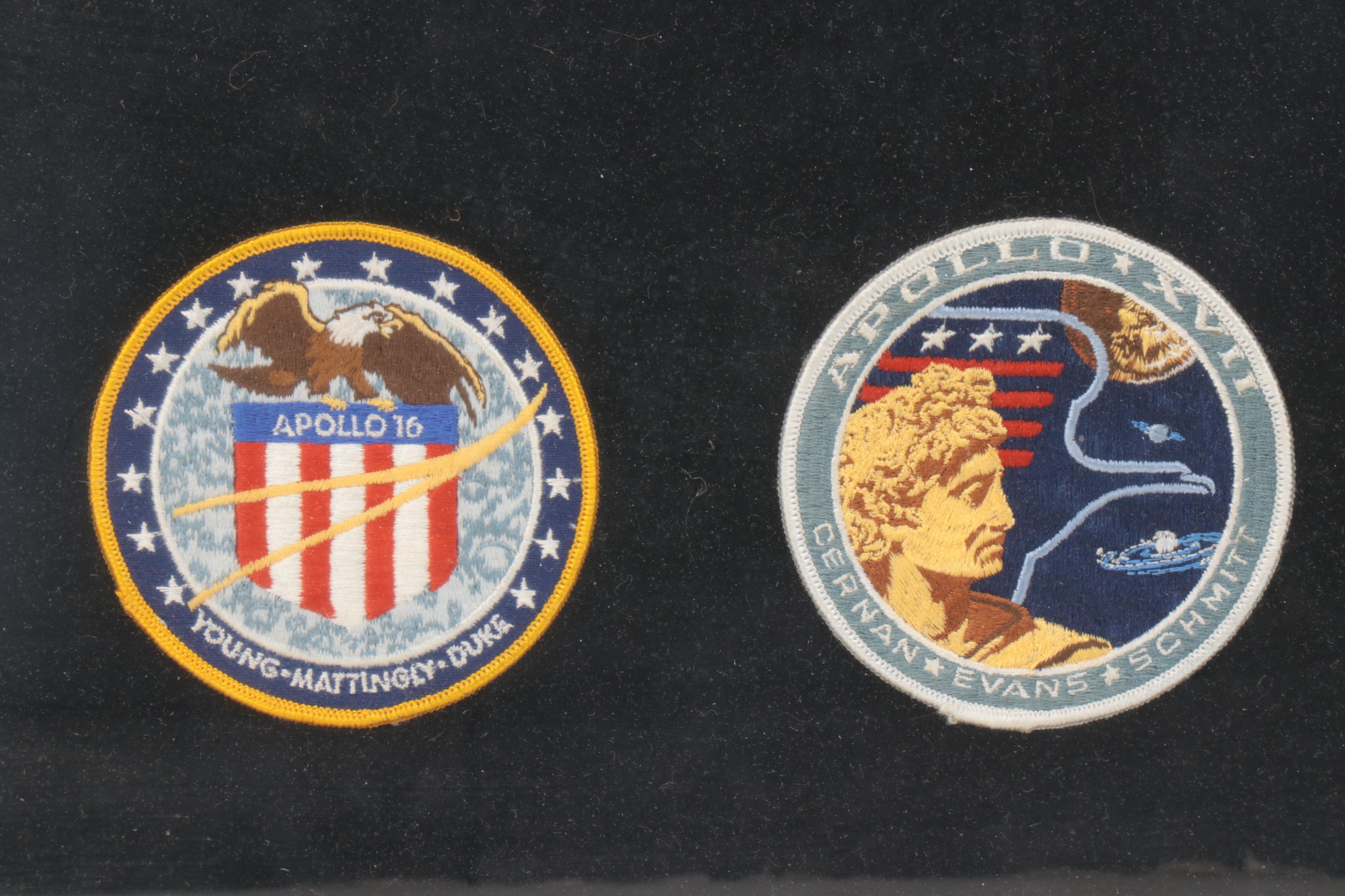 Framed Mercury, Gemini and Apollo Mission Patches