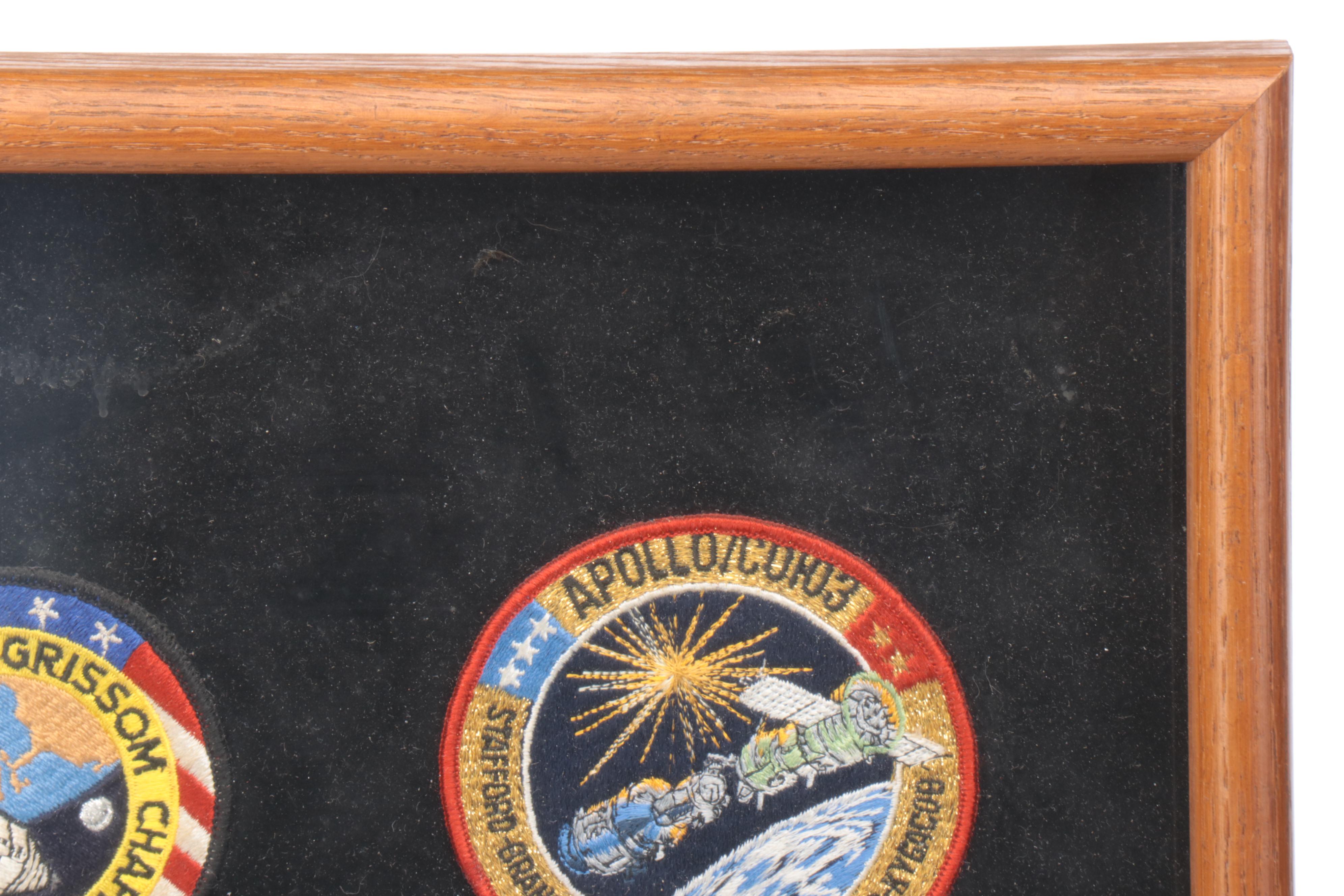 Framed Mercury, Gemini and Apollo Mission Patches