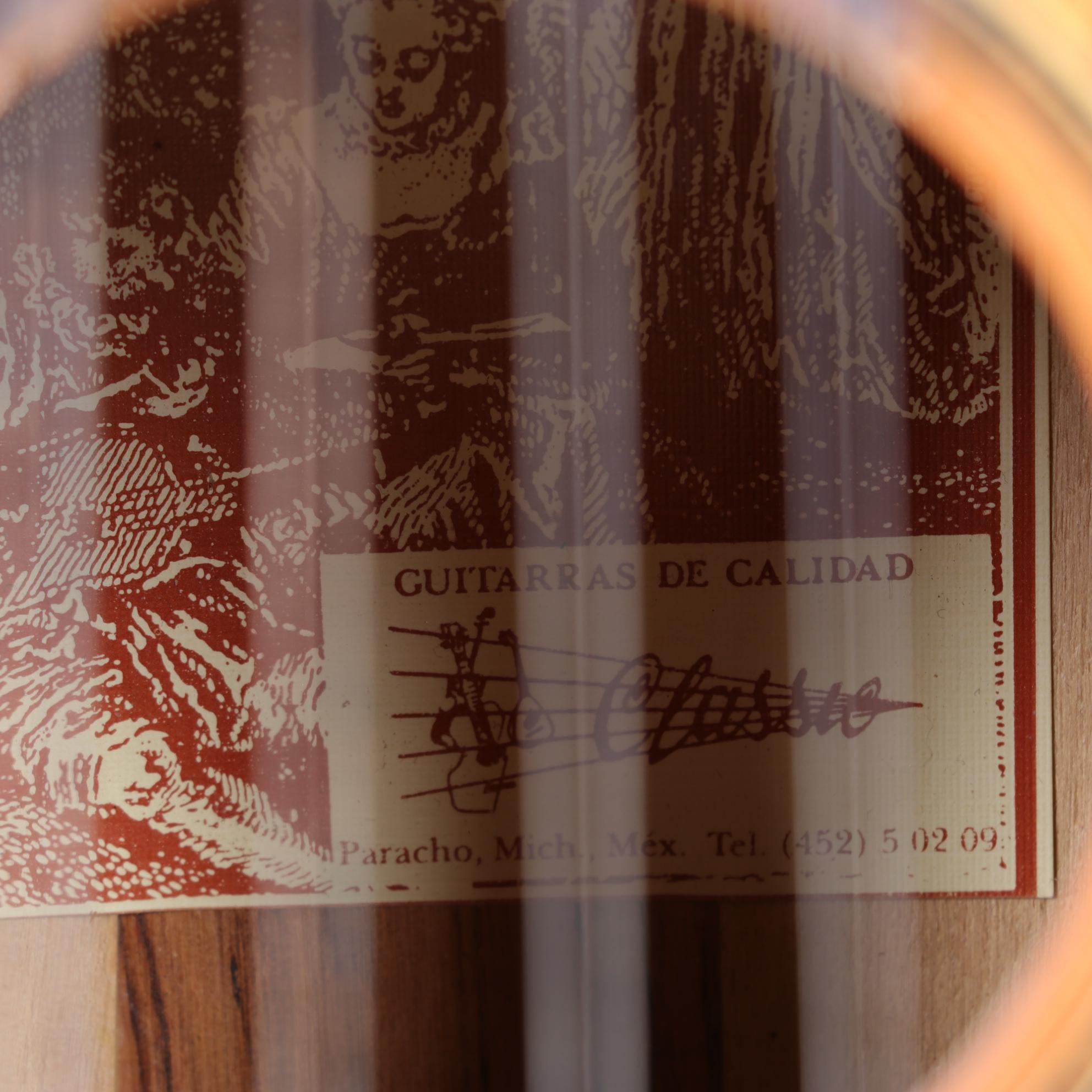 Two-Toned Wooden Paracho Standard Eight-String Mandolin with Black Pick Guard