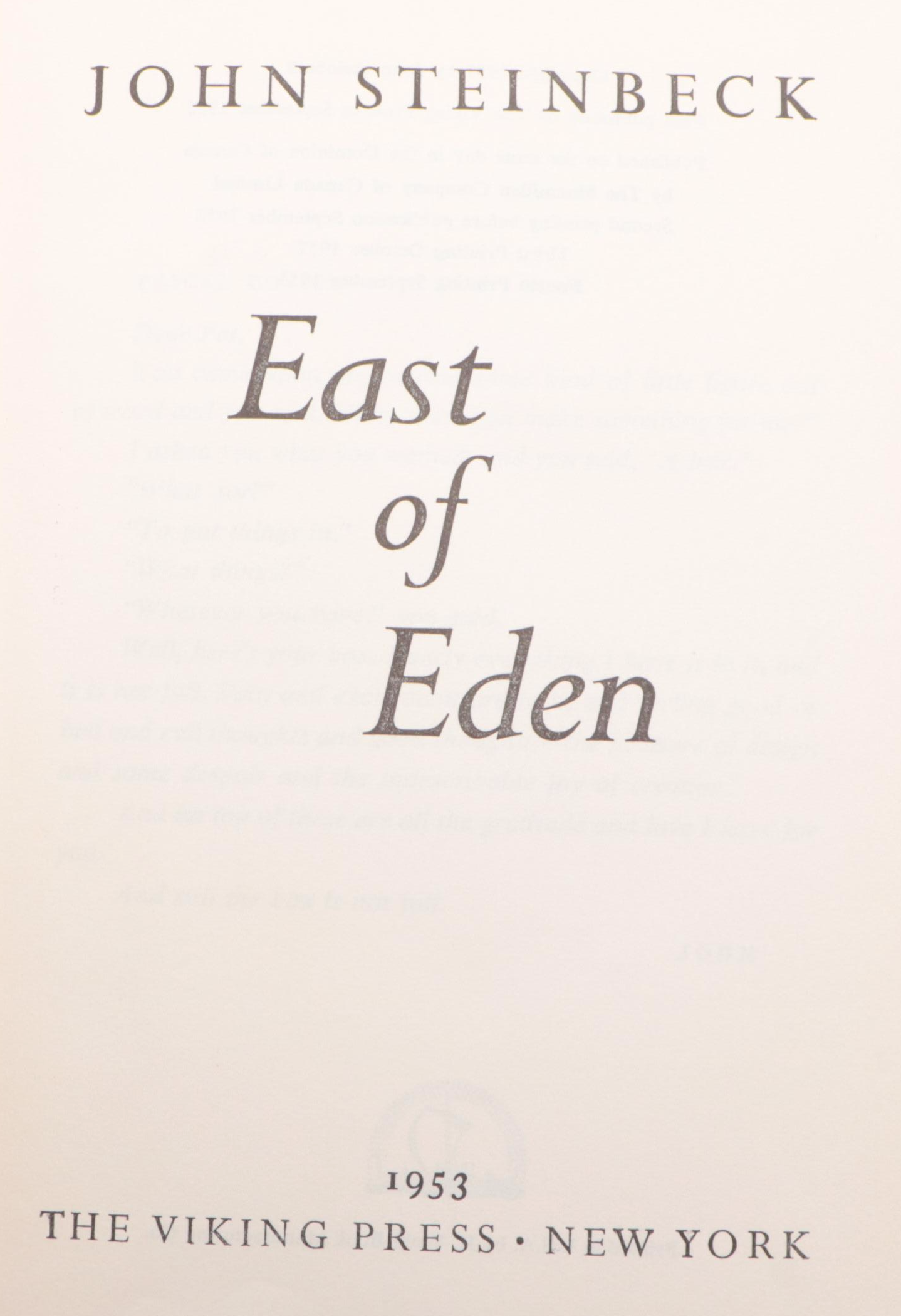 Early Printing "East of Eden" by John Steinbeck and More Literary Classics