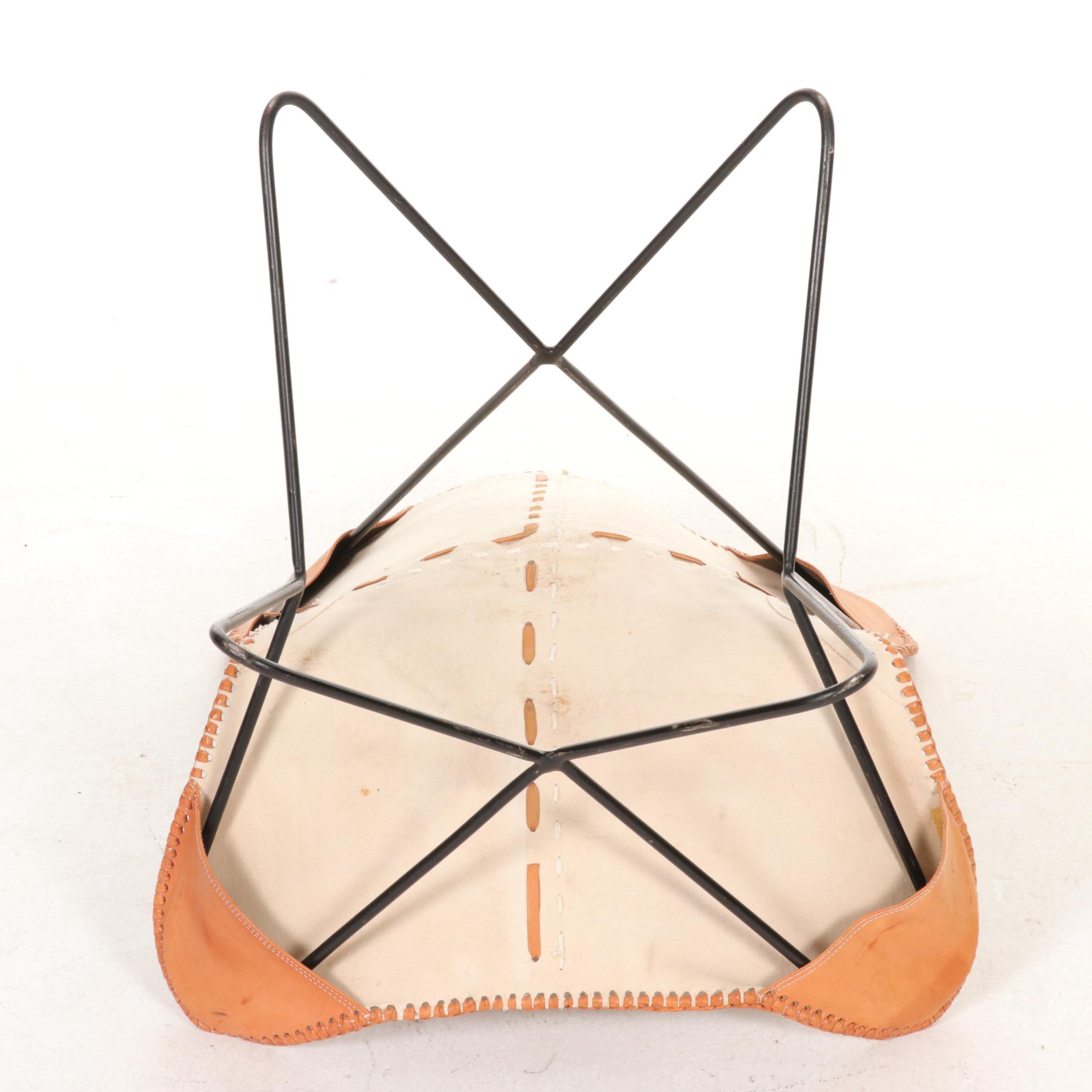 Cowhide and Leather Upholstered Butterfly Sling Chair, 21st Century