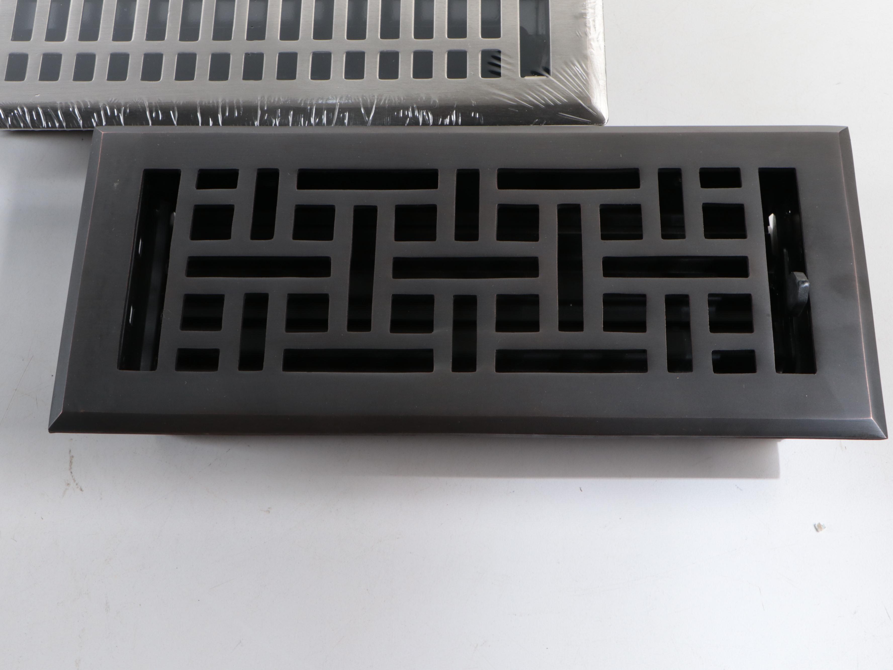 Matte Black and Brushed Nickel Floor Registers