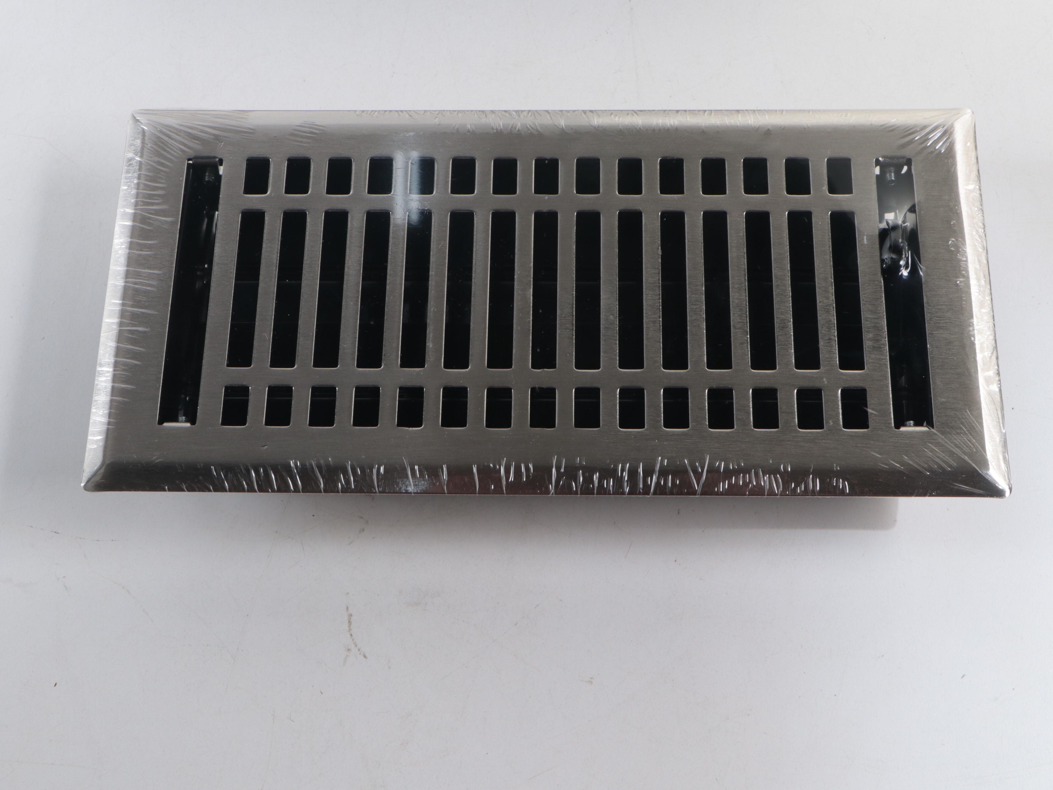 Matte Black and Brushed Nickel Floor Registers