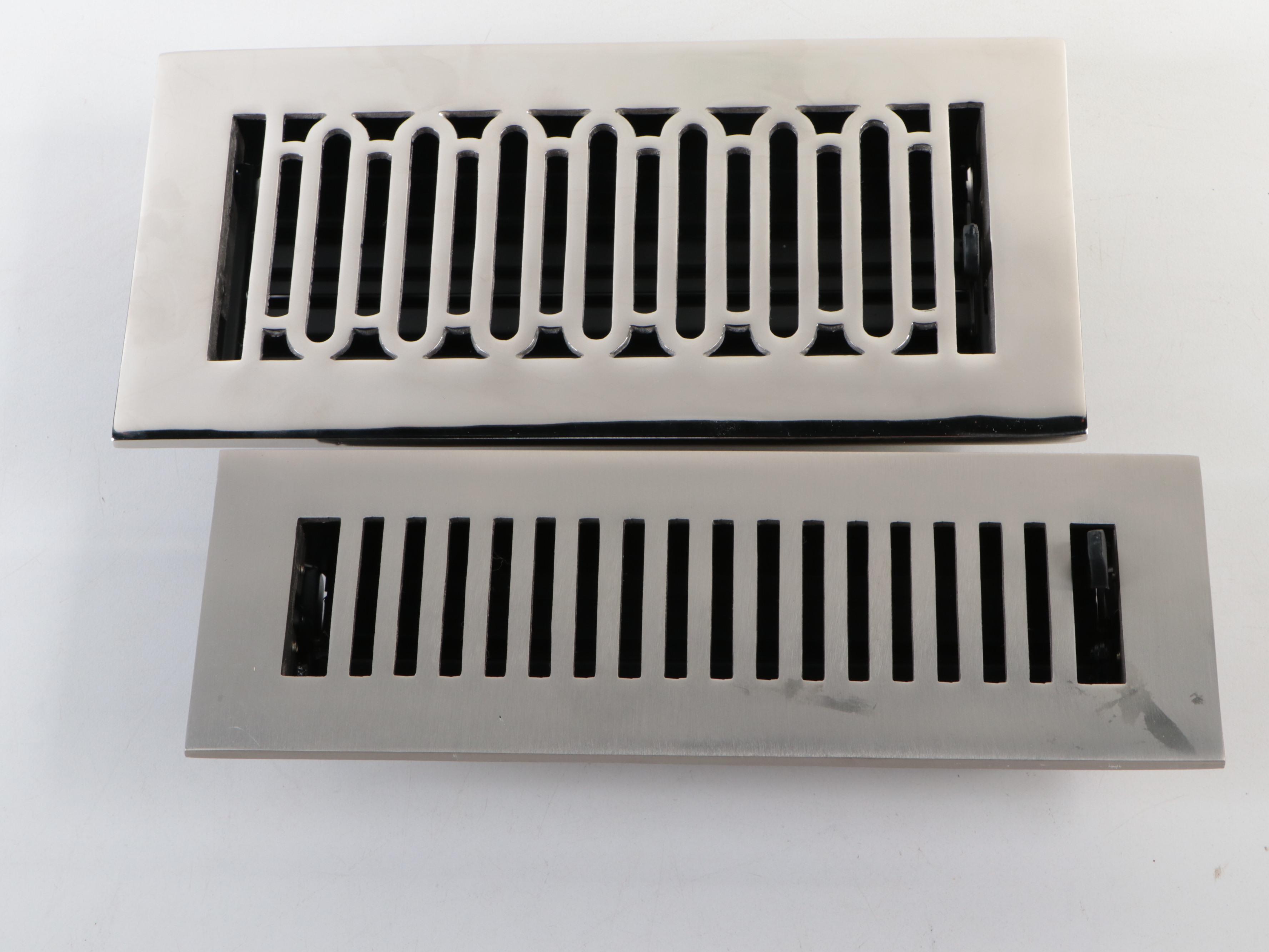 Matte Black and Brushed Nickel Floor Registers