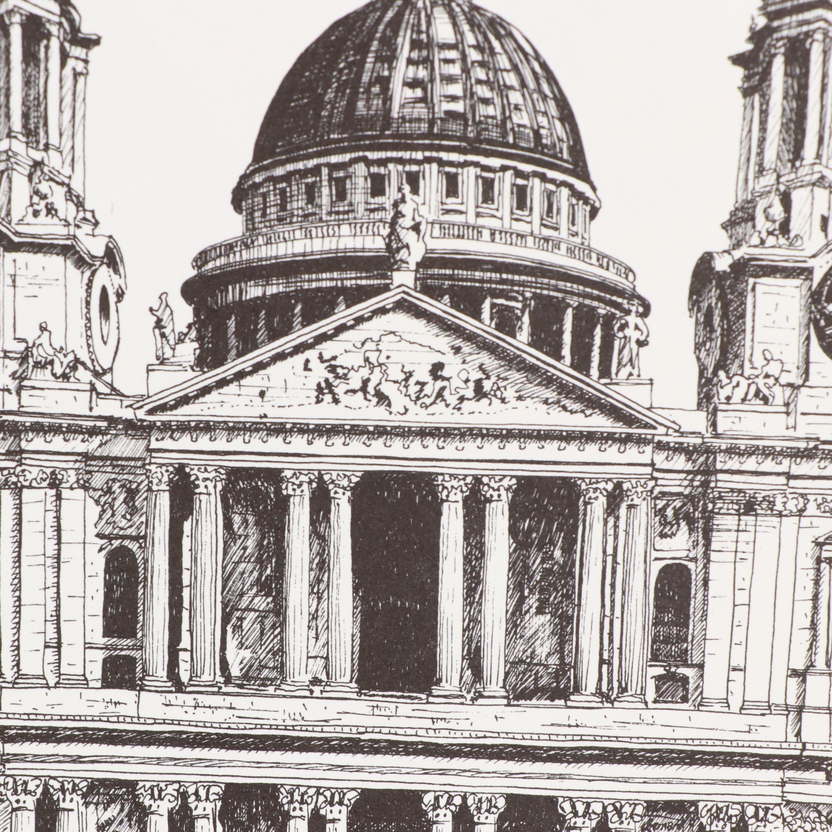 London Cityscape Lithographs After Bernard Smith Including "The Tower of London"