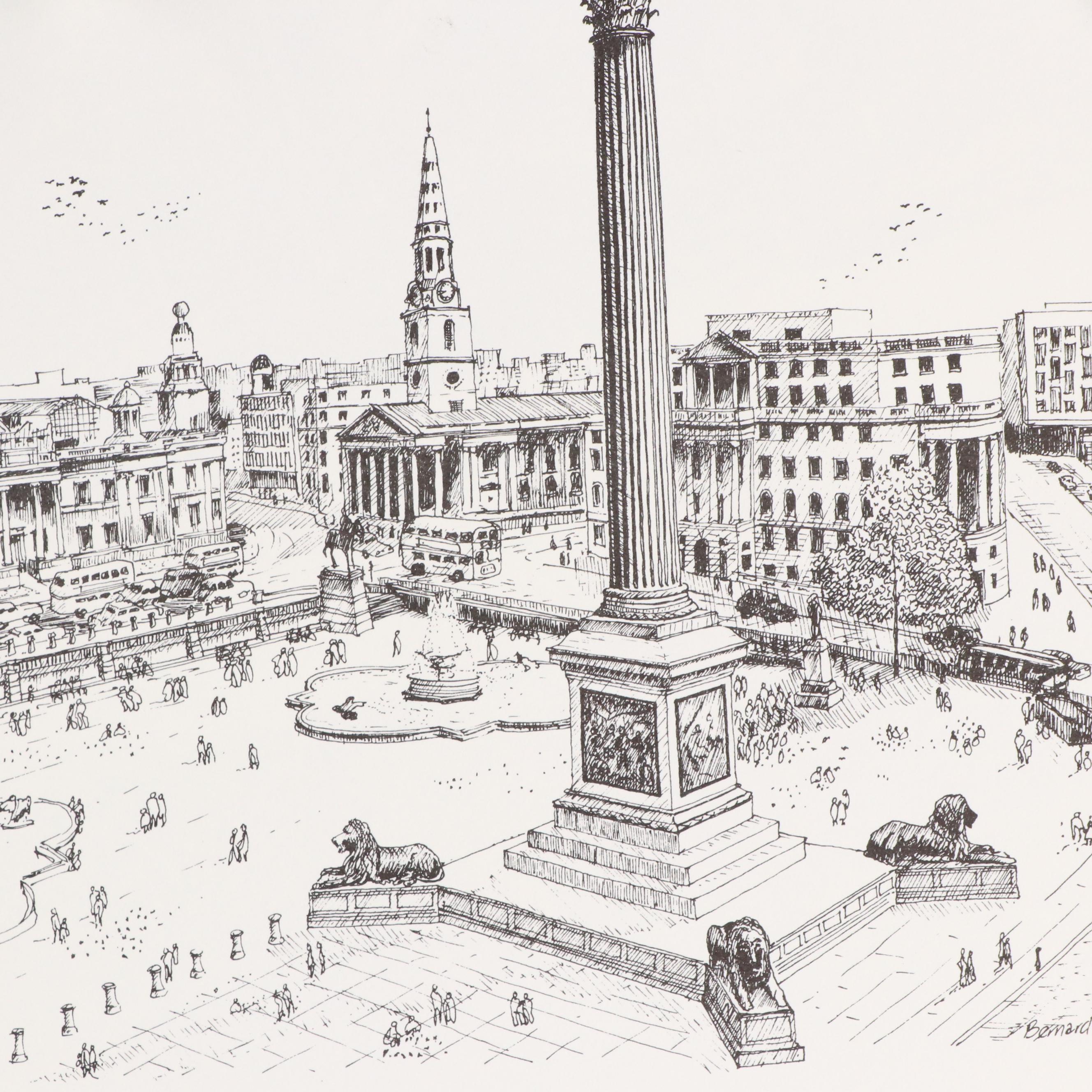 London Cityscape Lithographs After Bernard Smith Including "The Tower of London"