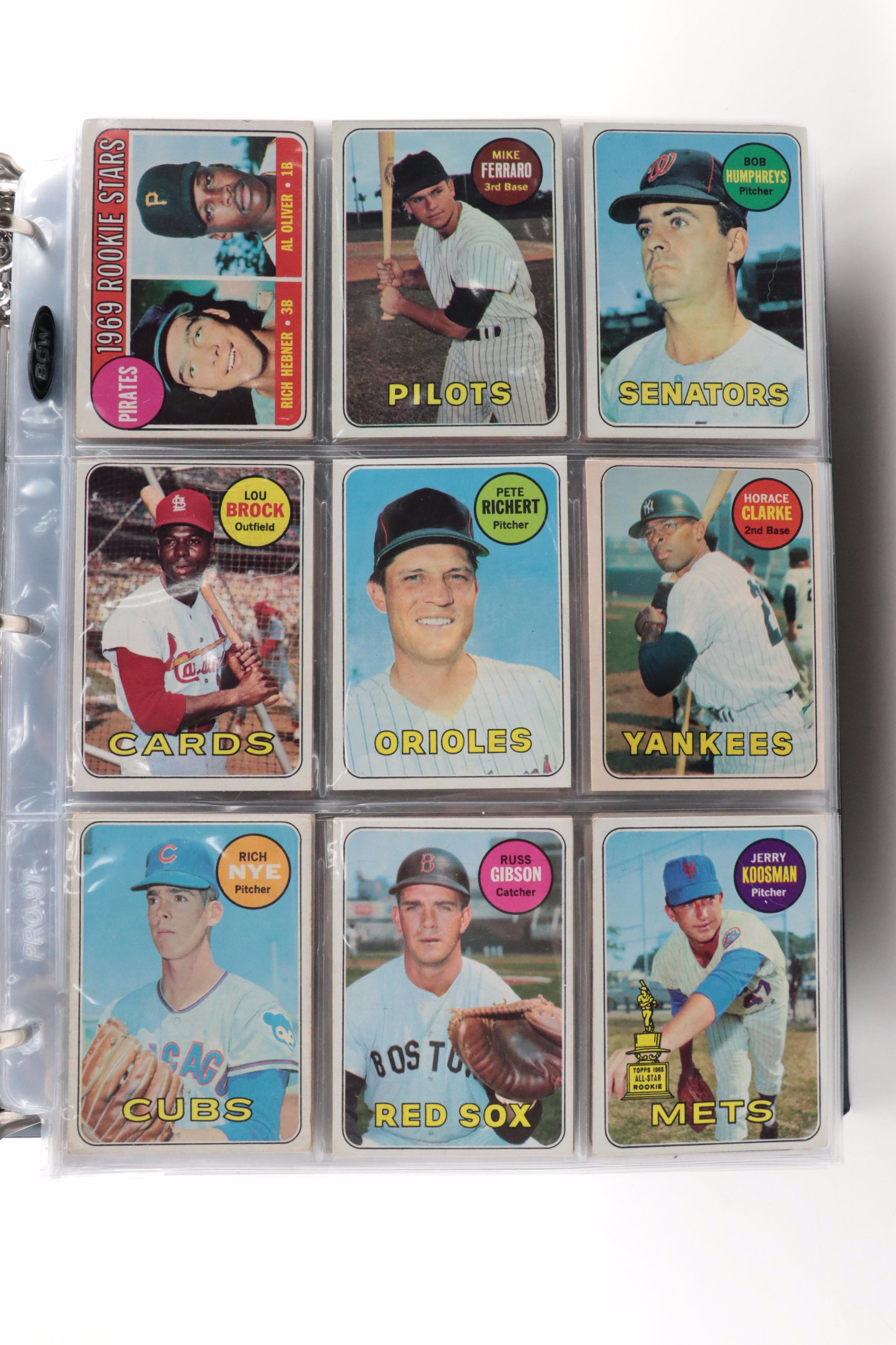 1969 Topps Near Complete Baseball Card Set Featuring Bob Gibson and More