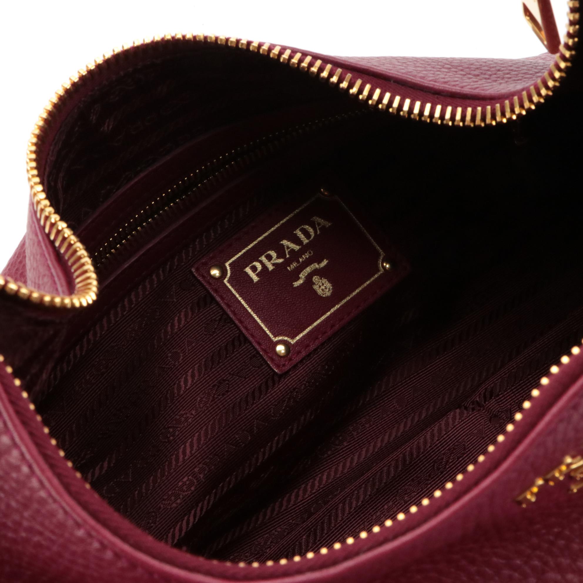 Prada Shoulder Hobo Bag in Vitello Daino Leather