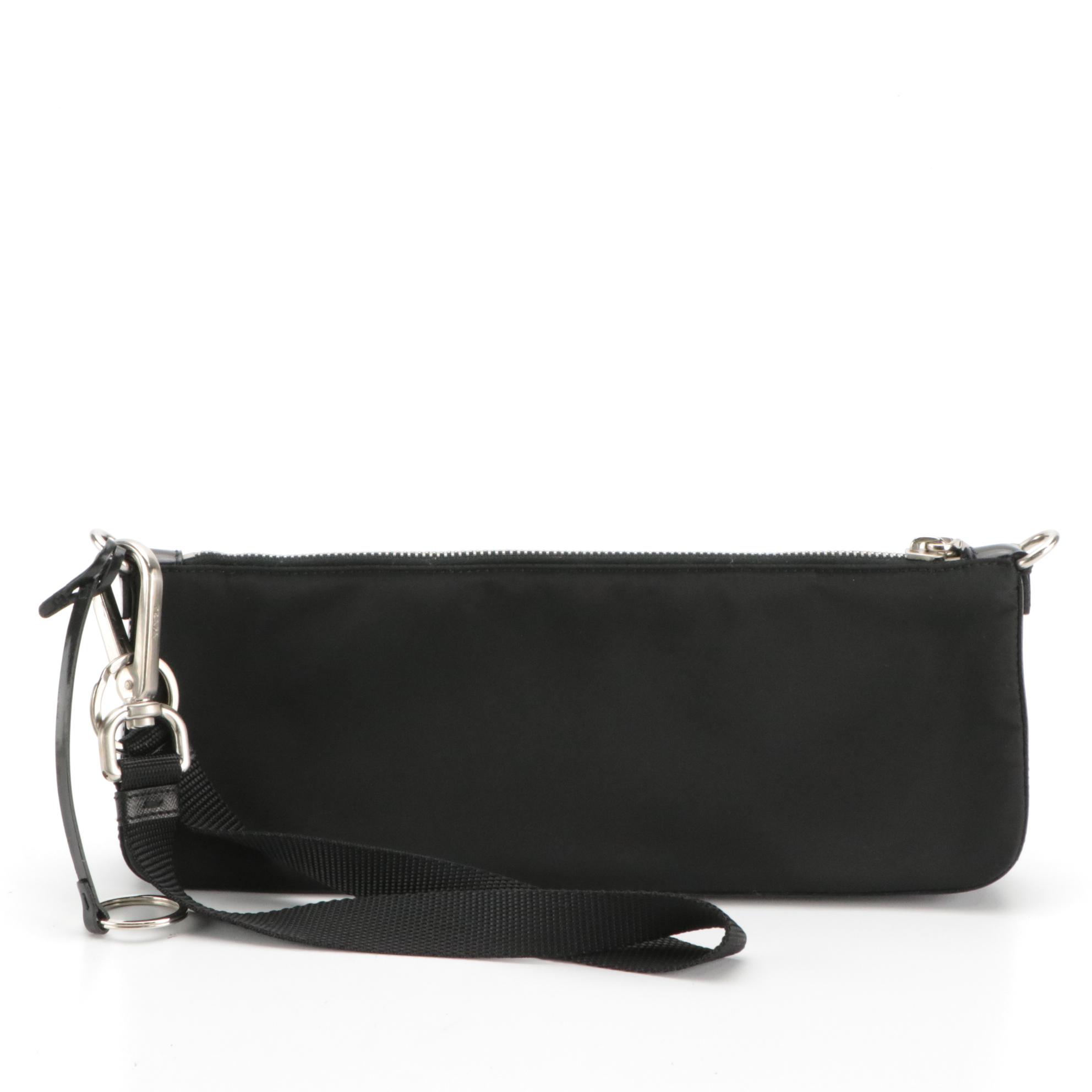 Prada Pochette in Black Nylon and Patent Leather