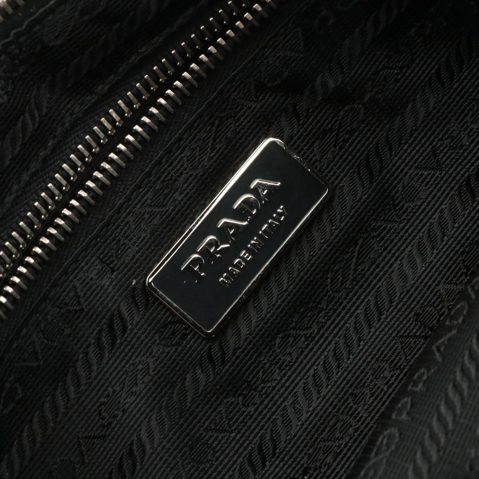 Prada Pochette in Black Nylon and Patent Leather