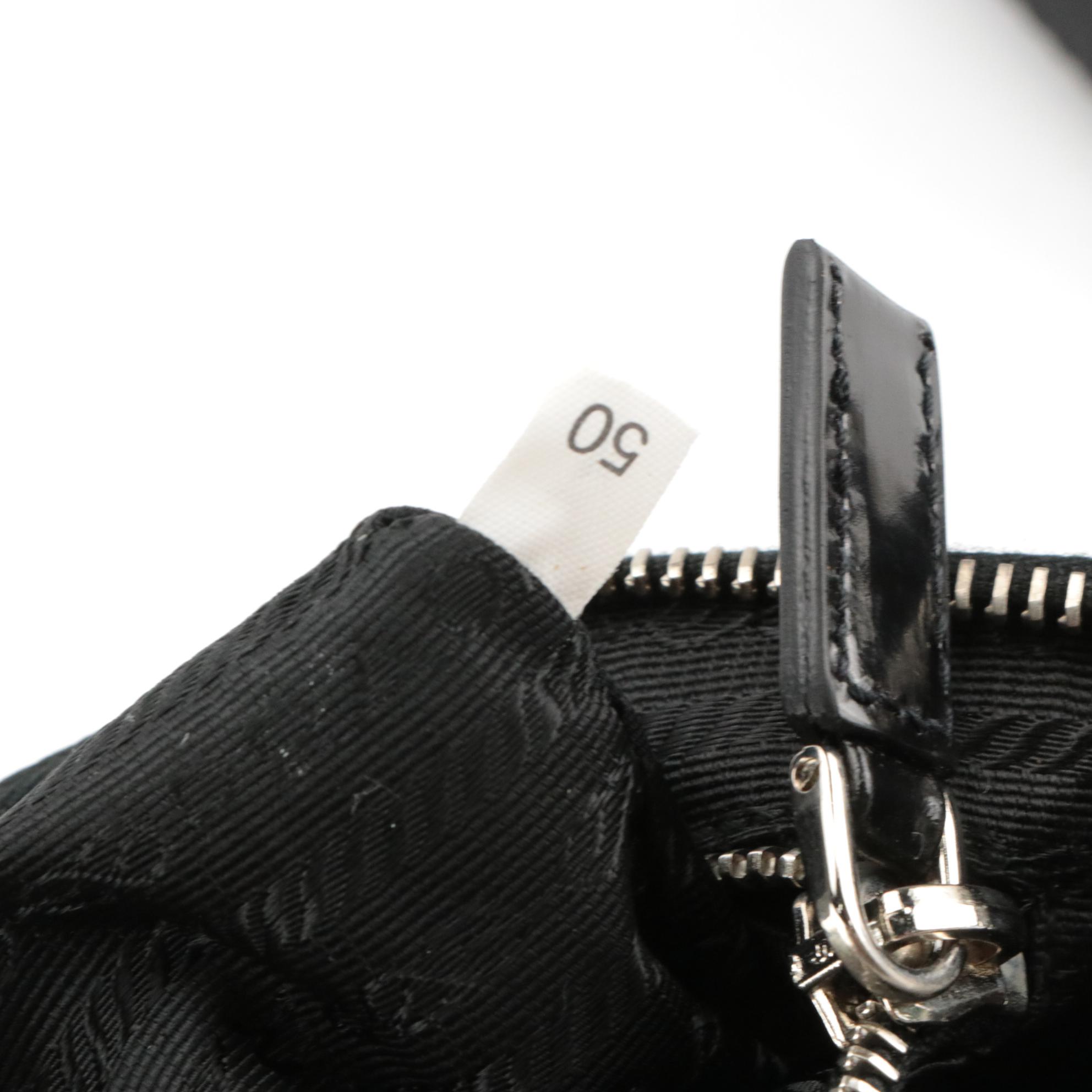 Prada Pochette in Black Nylon and Patent Leather