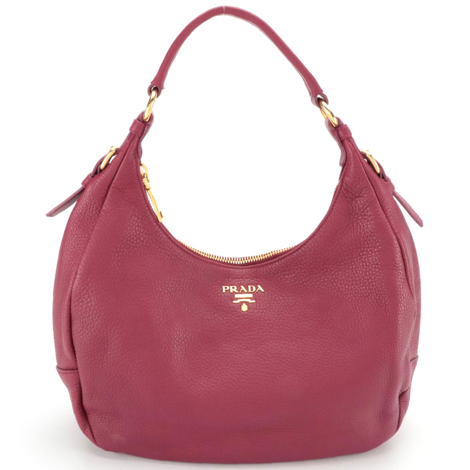 Prada Shoulder Hobo Bag in Vitello Daino Leather