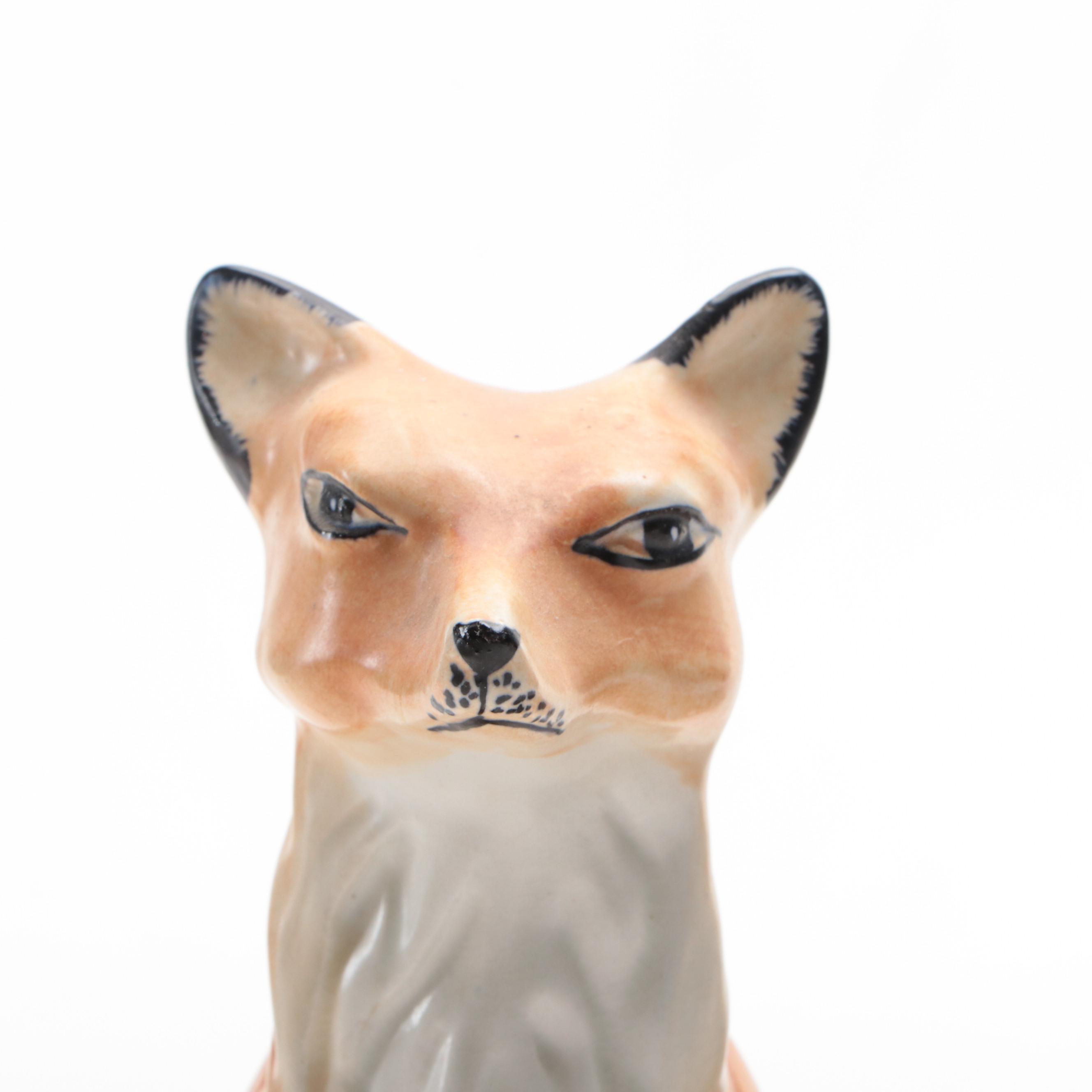 Porcelain Fox Figurines Including Andrea by Sadek, Mid to Late 20th C.