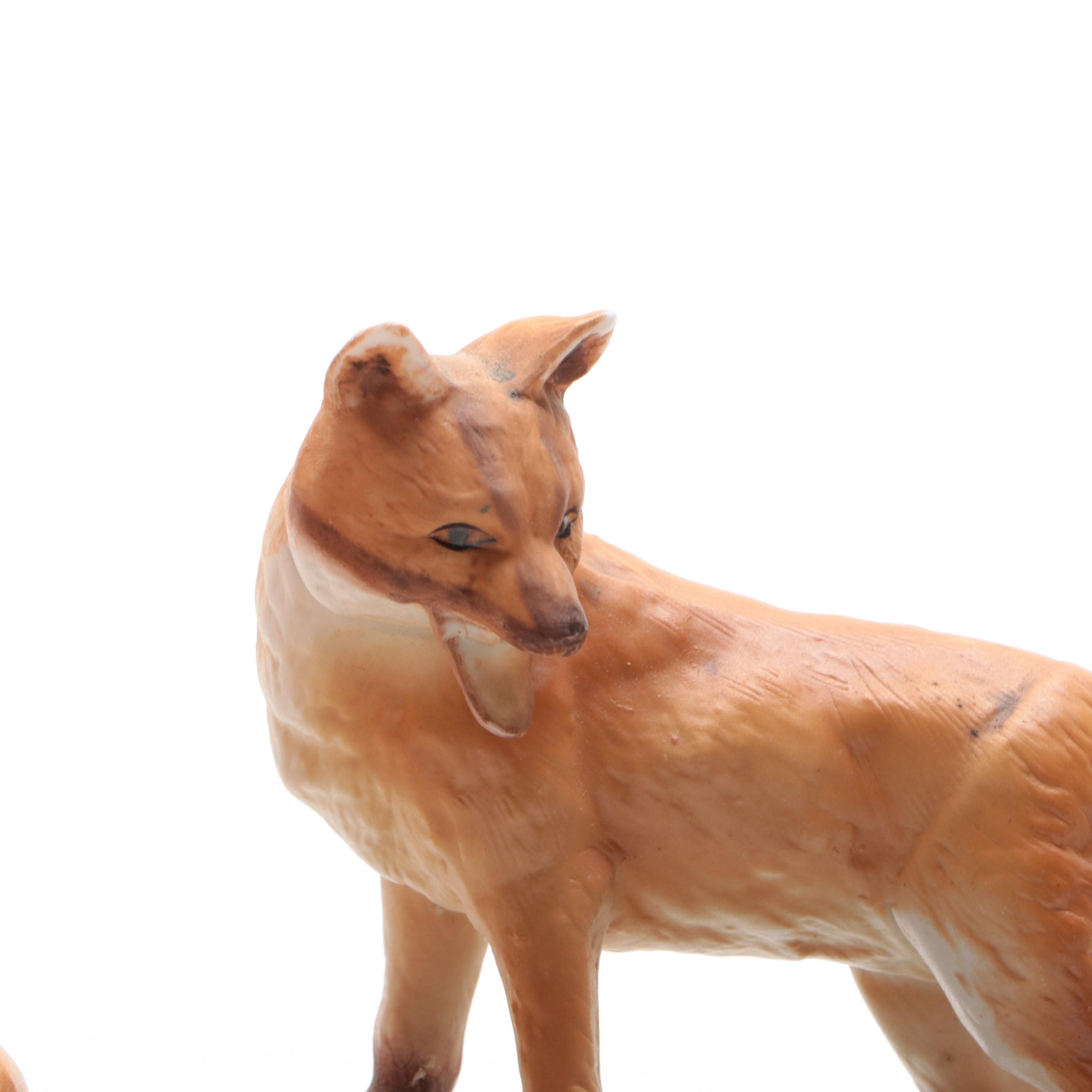 Porcelain Fox Figurines Including Andrea by Sadek, Mid to Late 20th C.