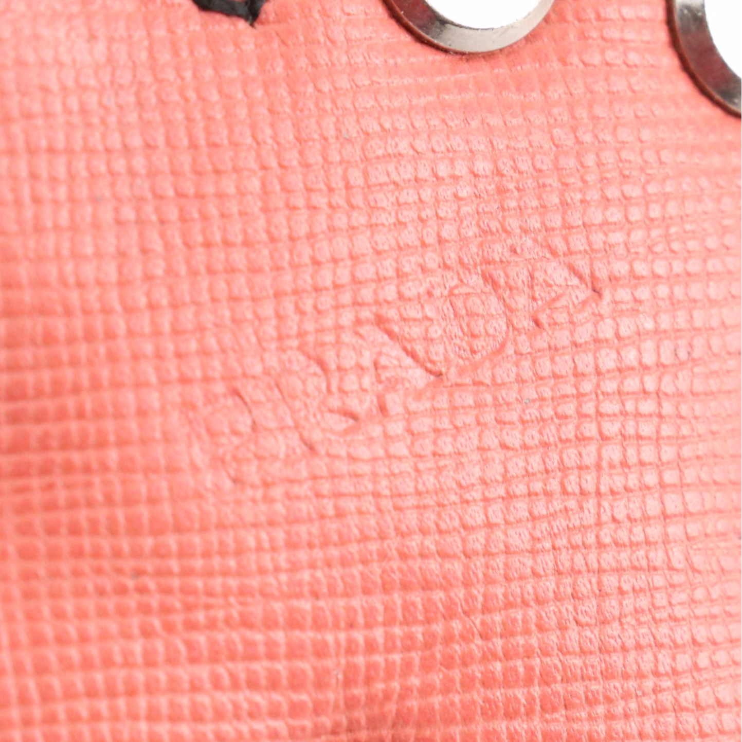 Prada Trick Heart Bag Charm/Keychain in Studded Coral Pink Saffiano Leather