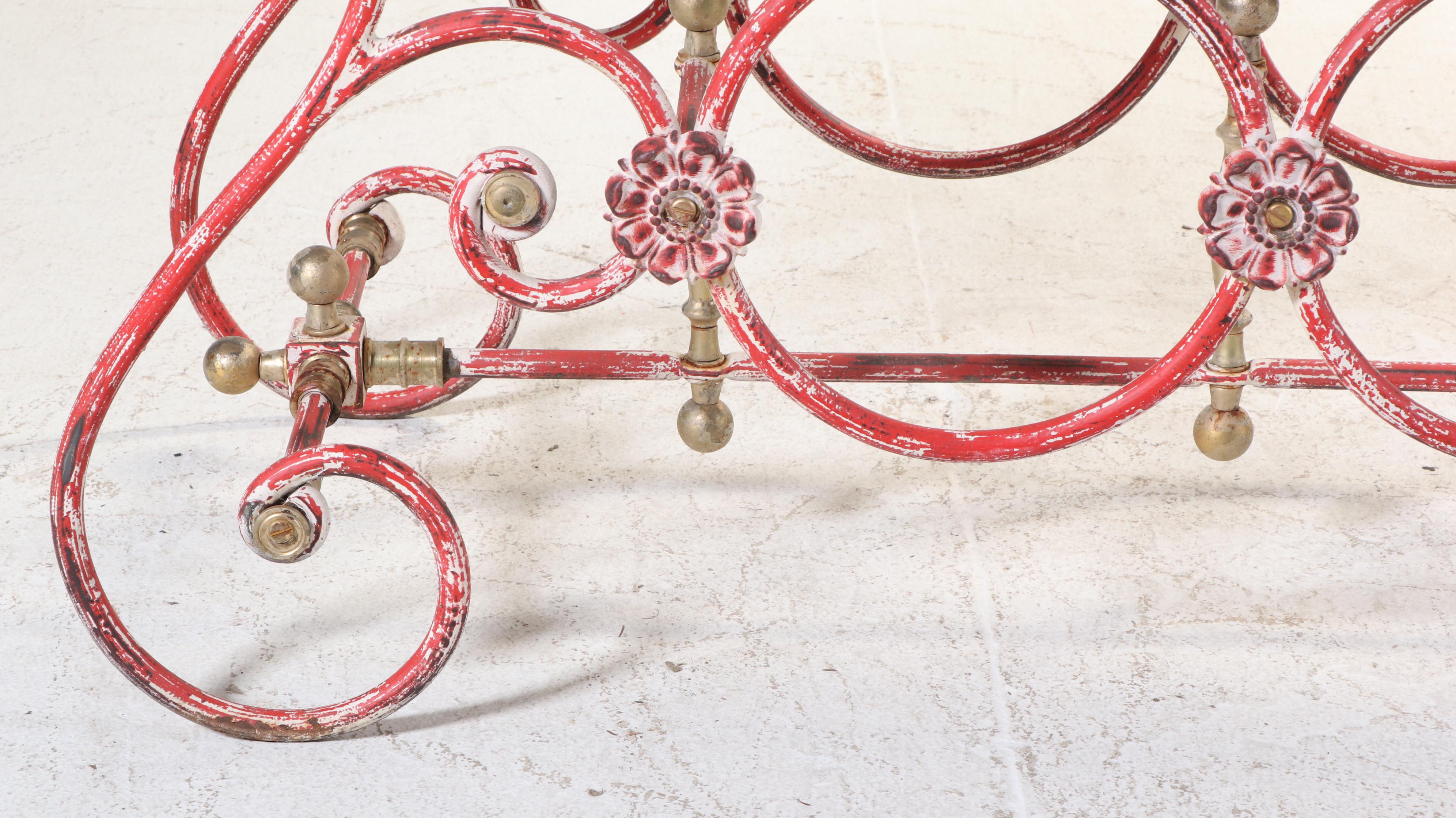 French Marble and Cast Iron Baker's Table