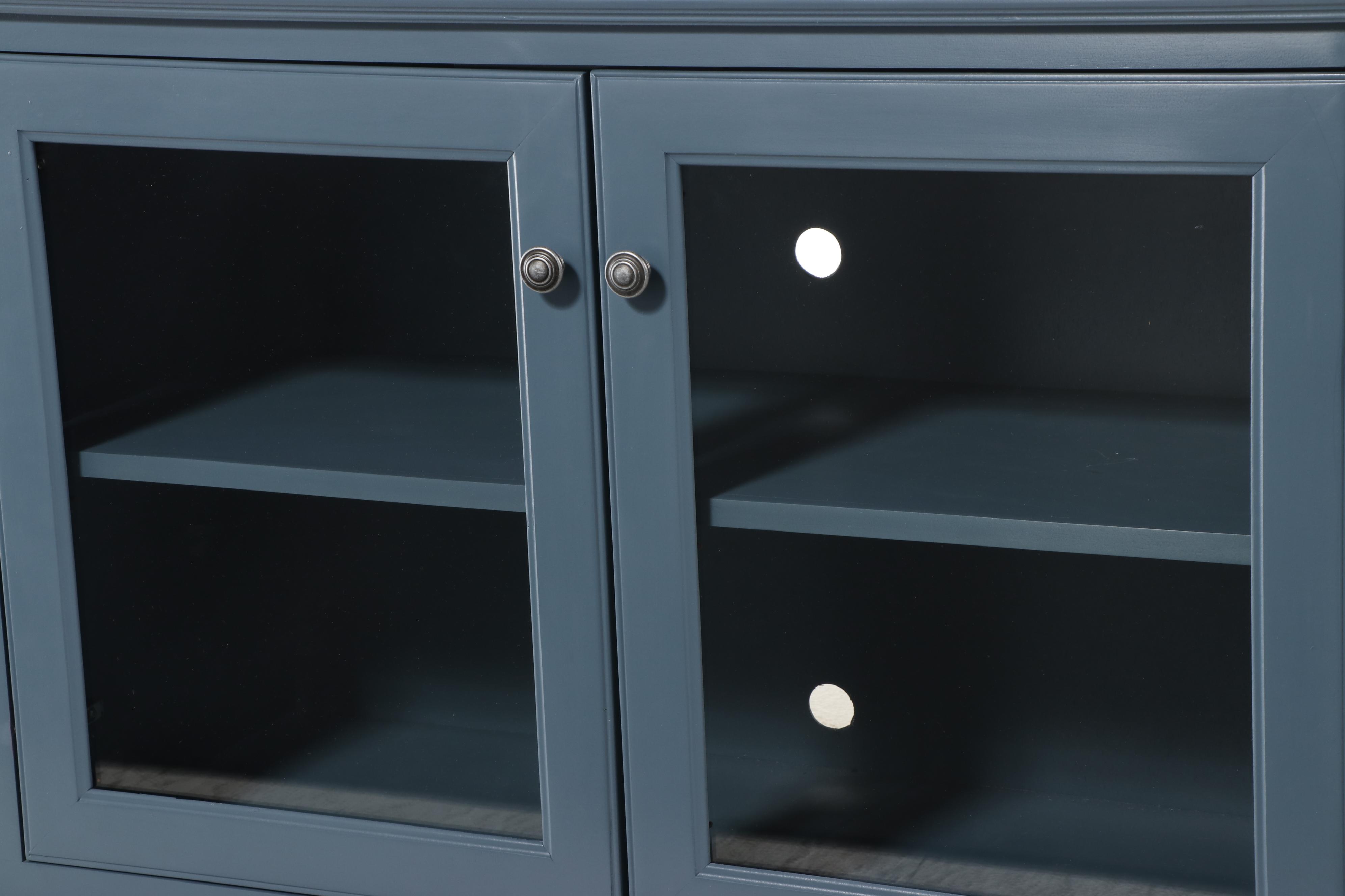 Contemporary Blue-Painted Media Console